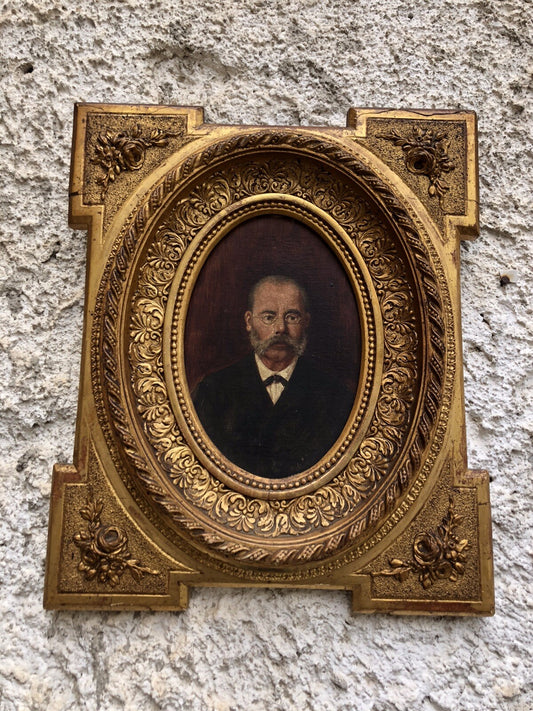 Quadro antico -Ritratto-dipinto a olio su tela