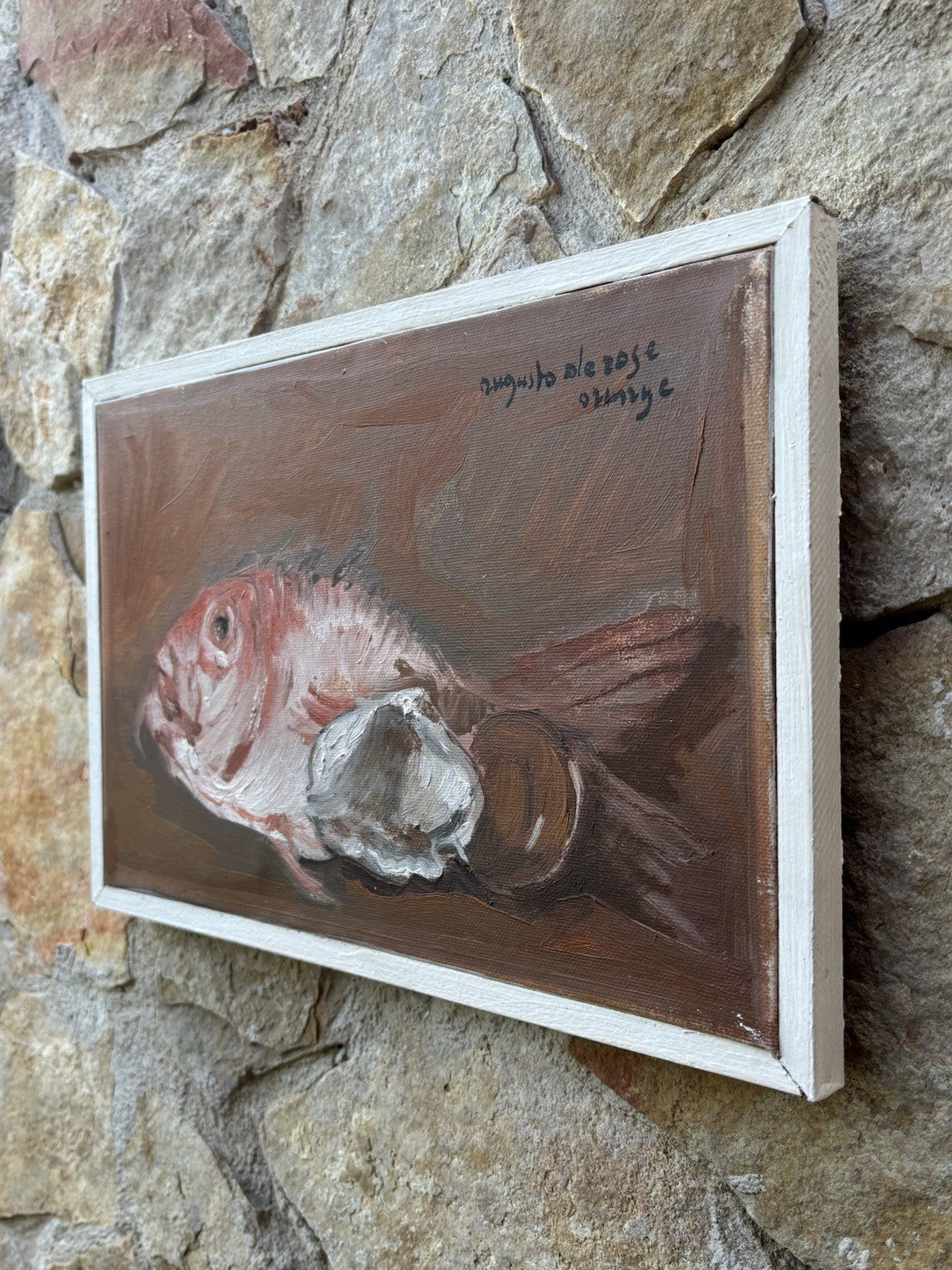 Quadro -Natura Morta- Augusto Orange De Rose dipinto a olio su tela