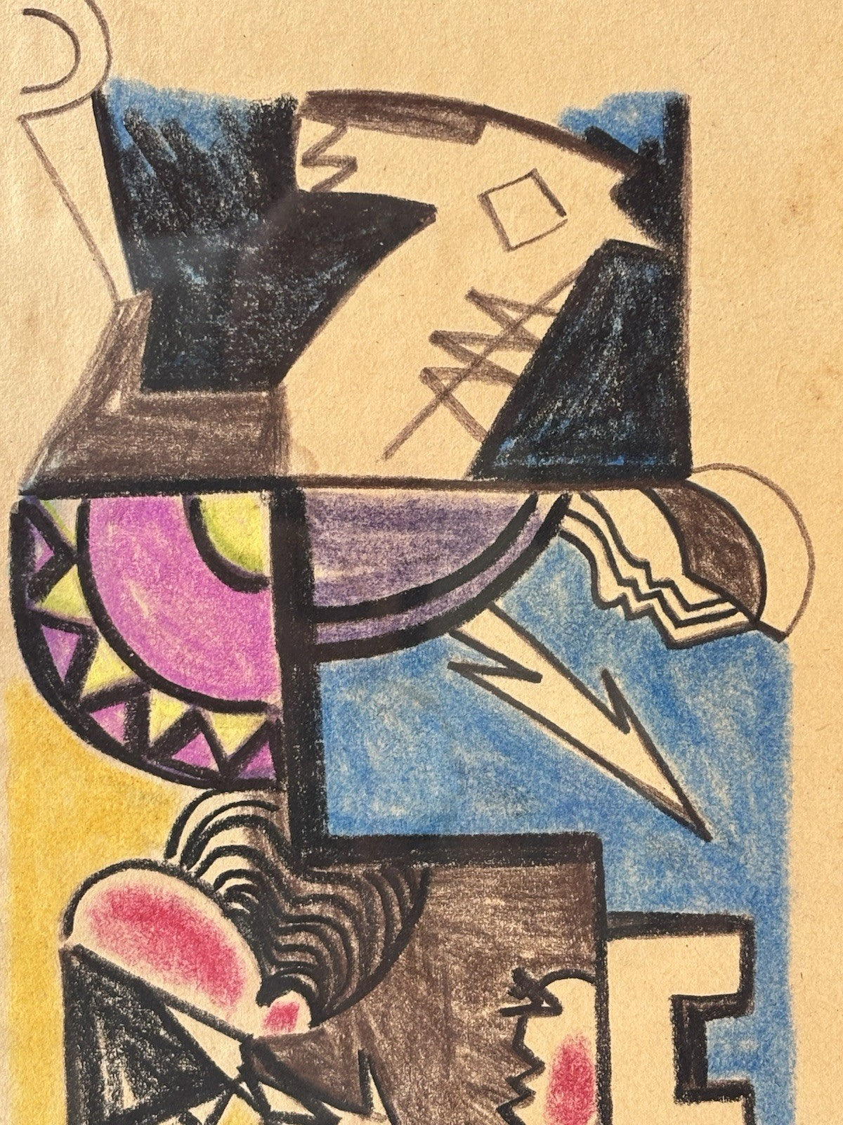 Quadro -Astratto- Mario Sangiovanni disegno su carta