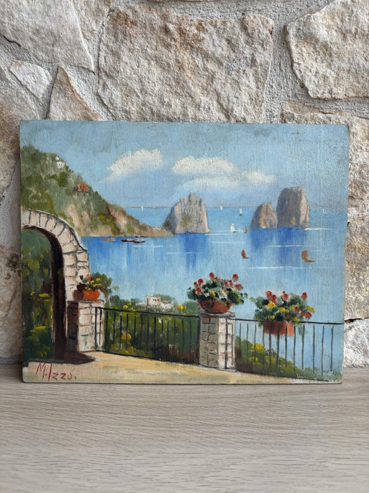 Quadro -Capri- Maria Izzo dipinto a olio su tavoletta