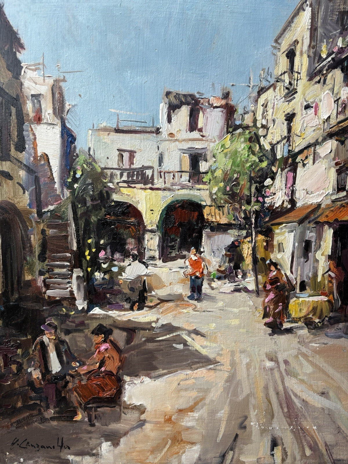 Quadro -Interno Palazzo- Nicola Canzanella dipinto a olio su tela