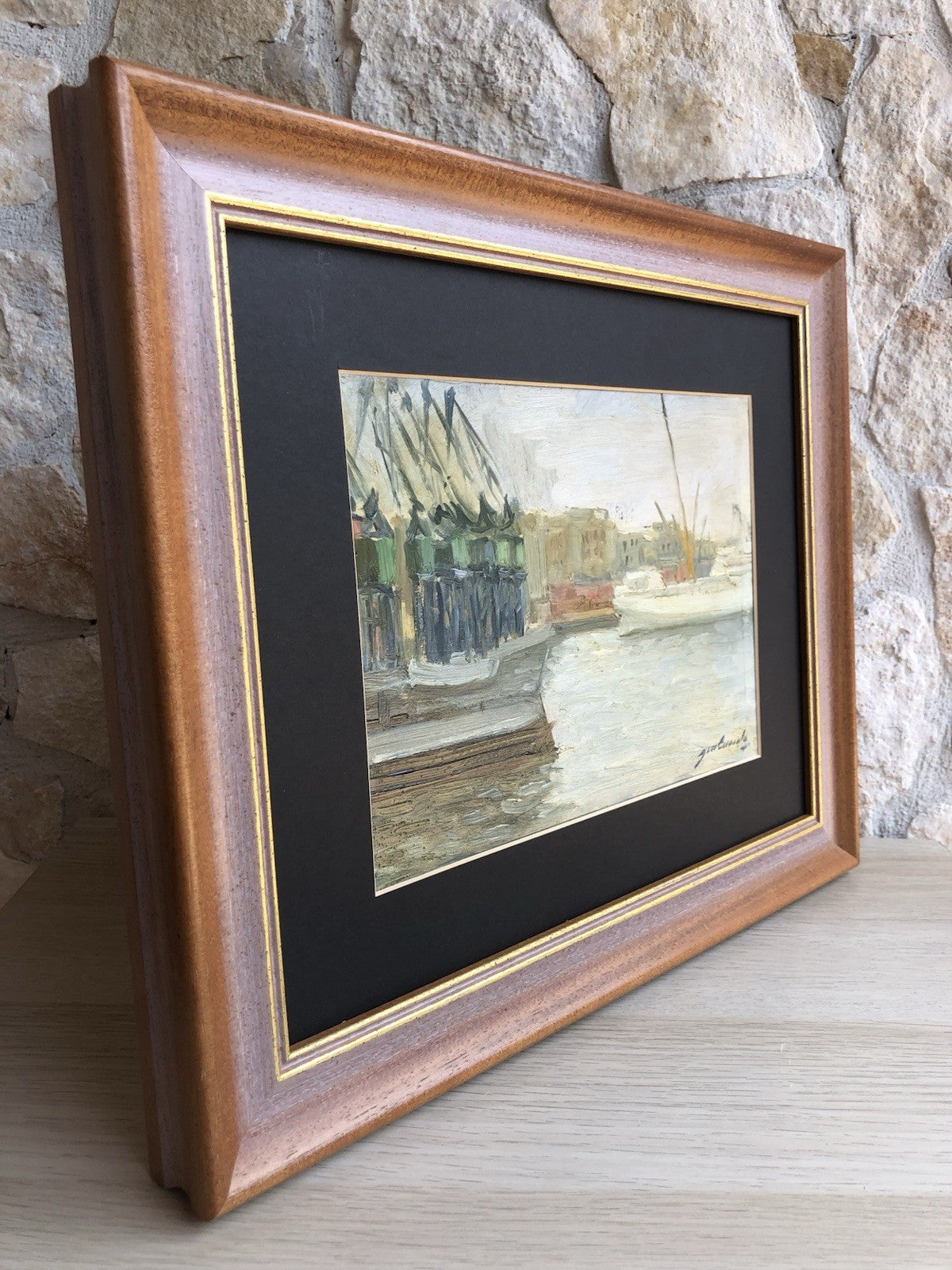 Quadro -Porto Con Barche- Gennaro Cuocolo dipinto a olio