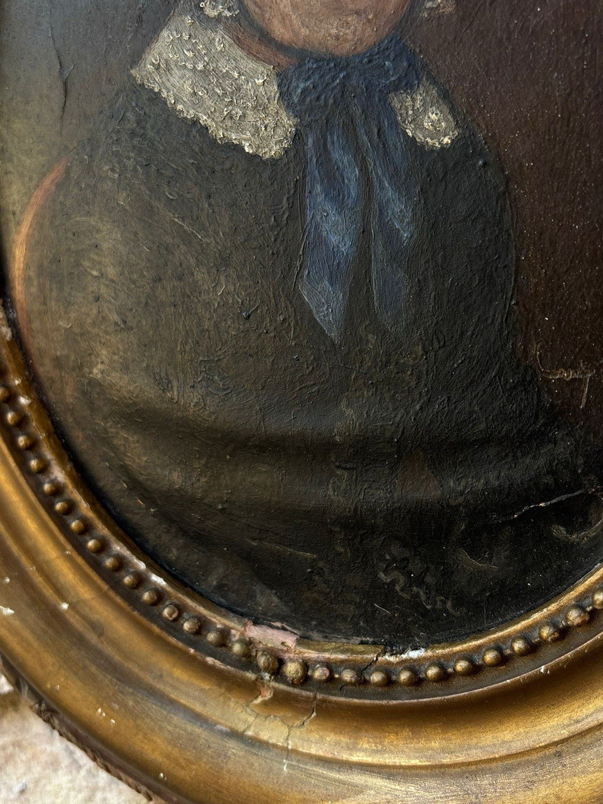 Quadro antico -Figura Di Donna Anziana- dipinto a olio