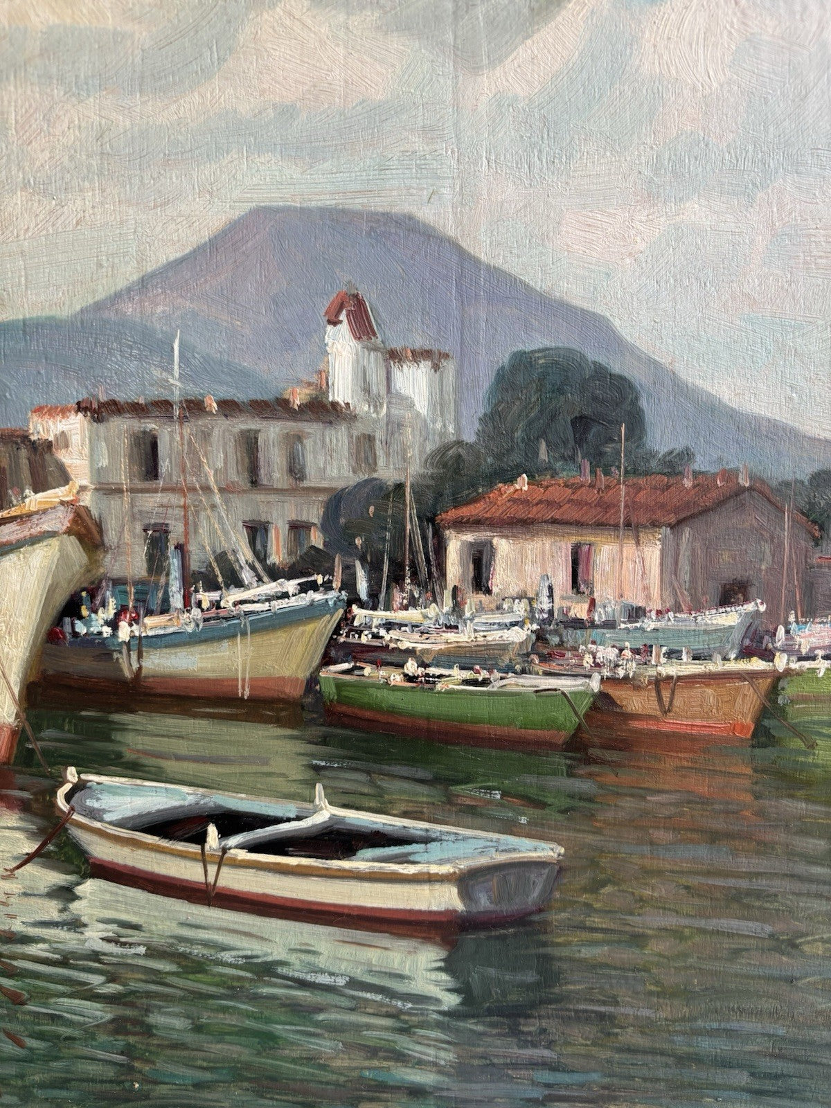 Quadro -Marina Con Barche- Paolo Malerba dipinto a olio