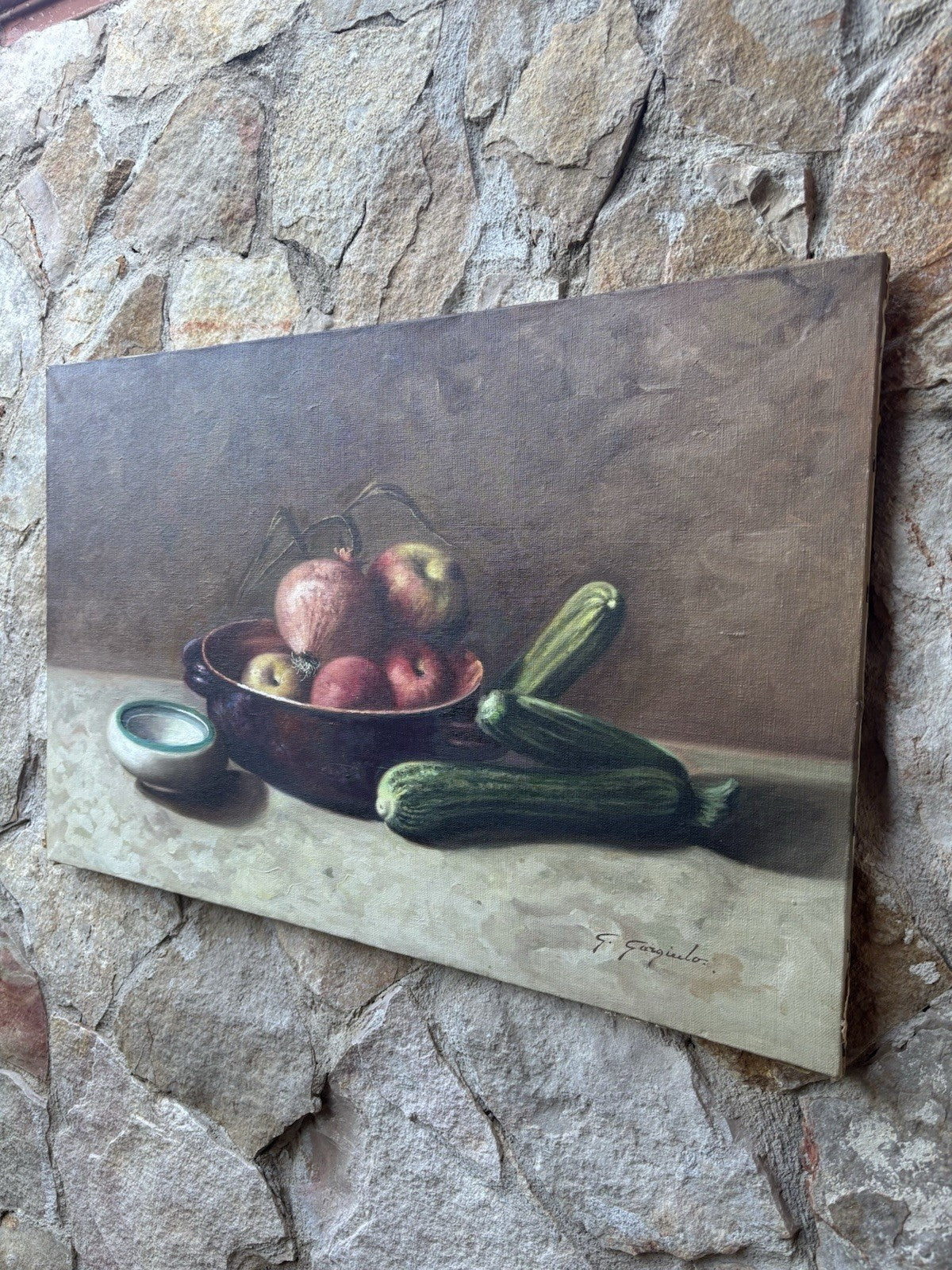 Quadro -Natura Morta- Giuseppe Gargiulo dipinto a olio su tela