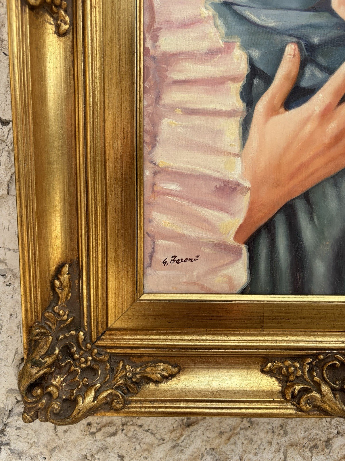 Quadro -Volto Femminile- Gigi Barone dipinto a olio su tela