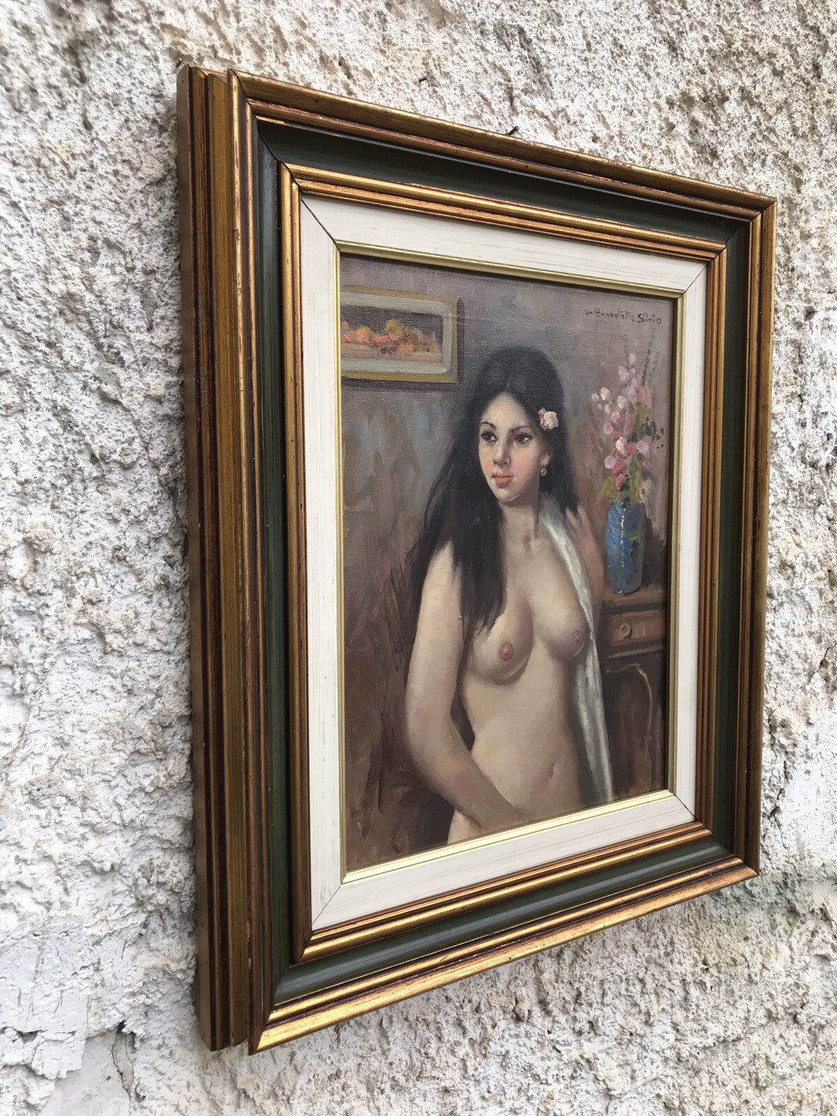 QUADRO VINTAGE -NUDO-DIPINTO A OLIO SU TELA