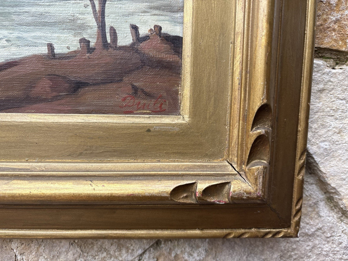 Quadro -Paesaggio Di Città- dipinto a olio su tela