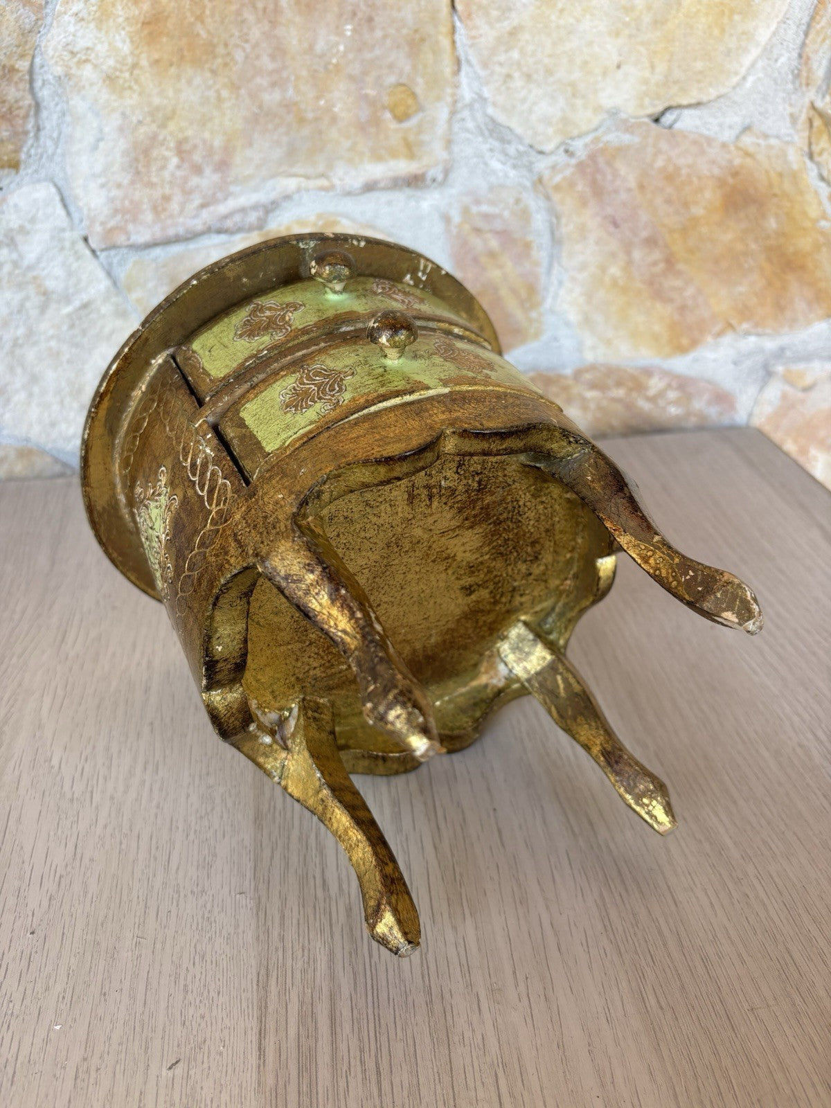 Scatola Portagioie Vintage In Legno Stile Fiorentino