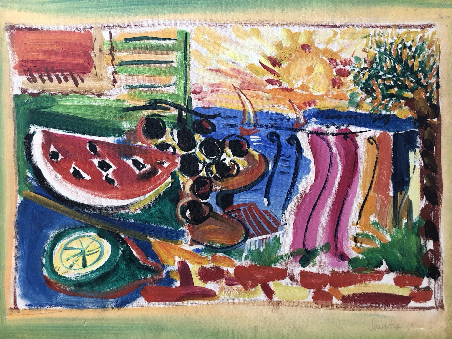 Quadro -Natura Morta- Alberto Sanvitale dipinto a olio su tela