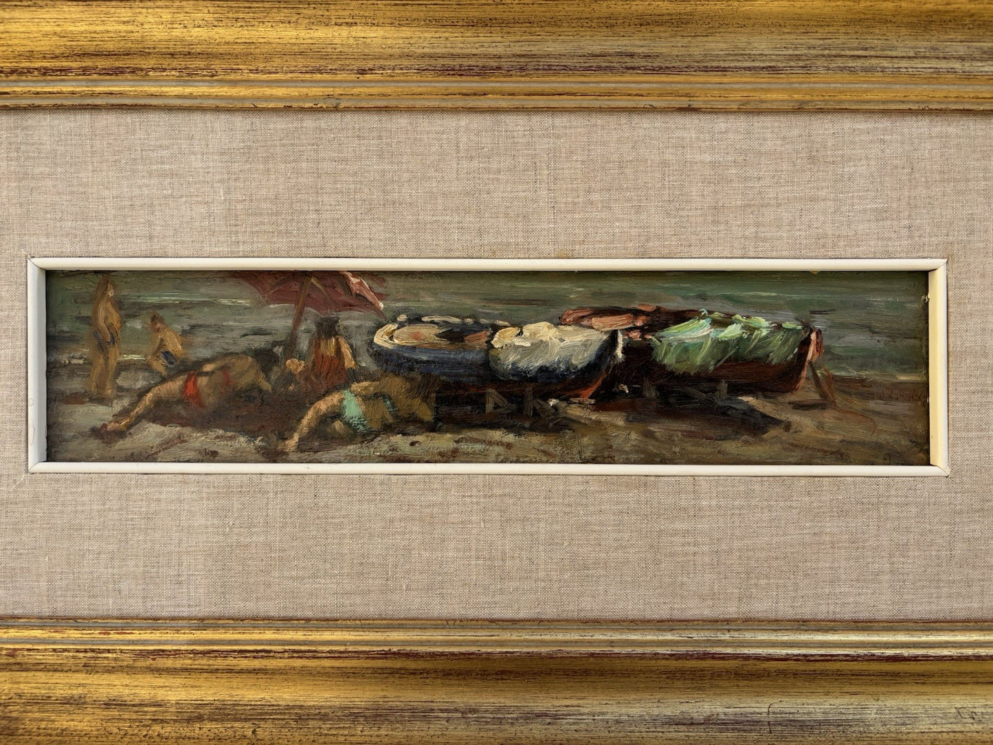 Quadro -Bagnanti- dipinto a olio