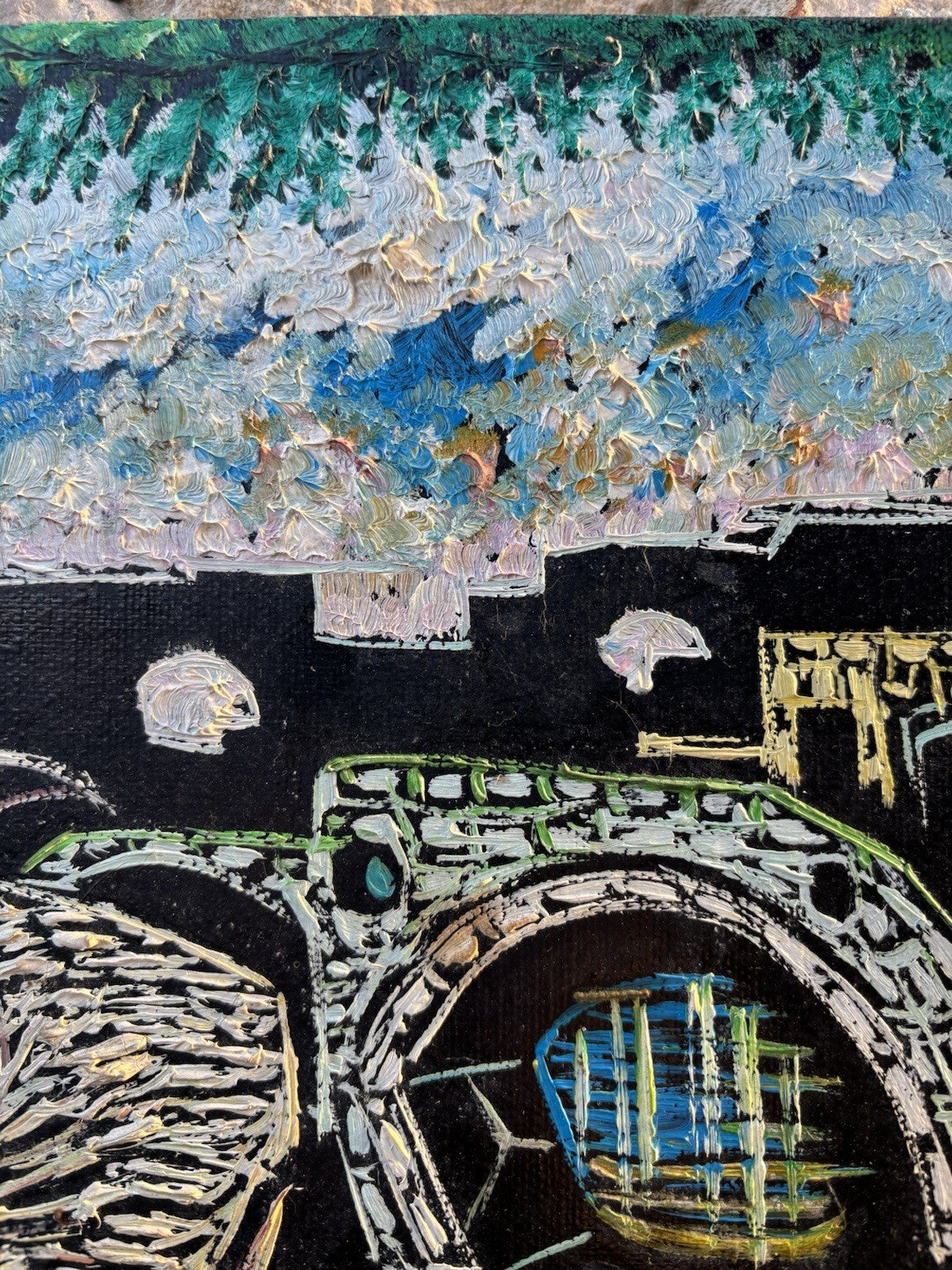 Quadro -Paesaggio- Marcello Piacentini dipinto a olio su tela