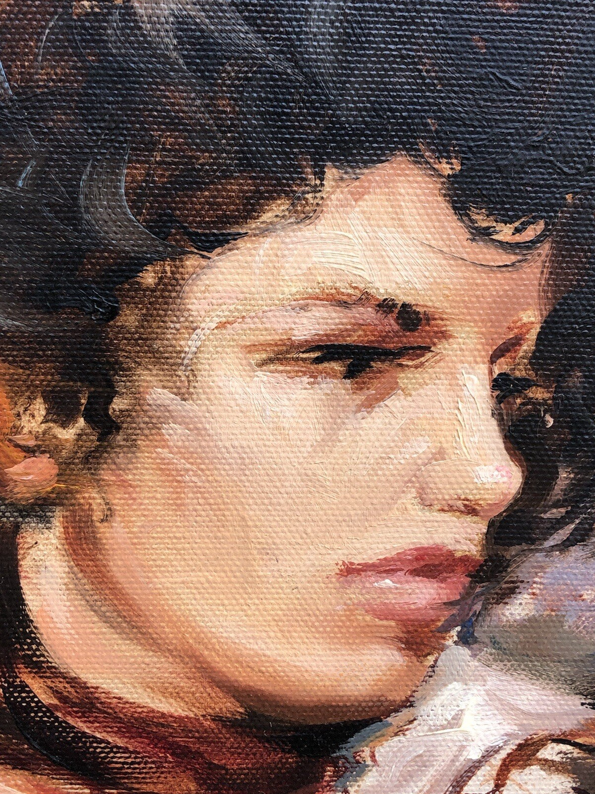 Quadro vintage -Figura Donna- dipinto a olio su tela