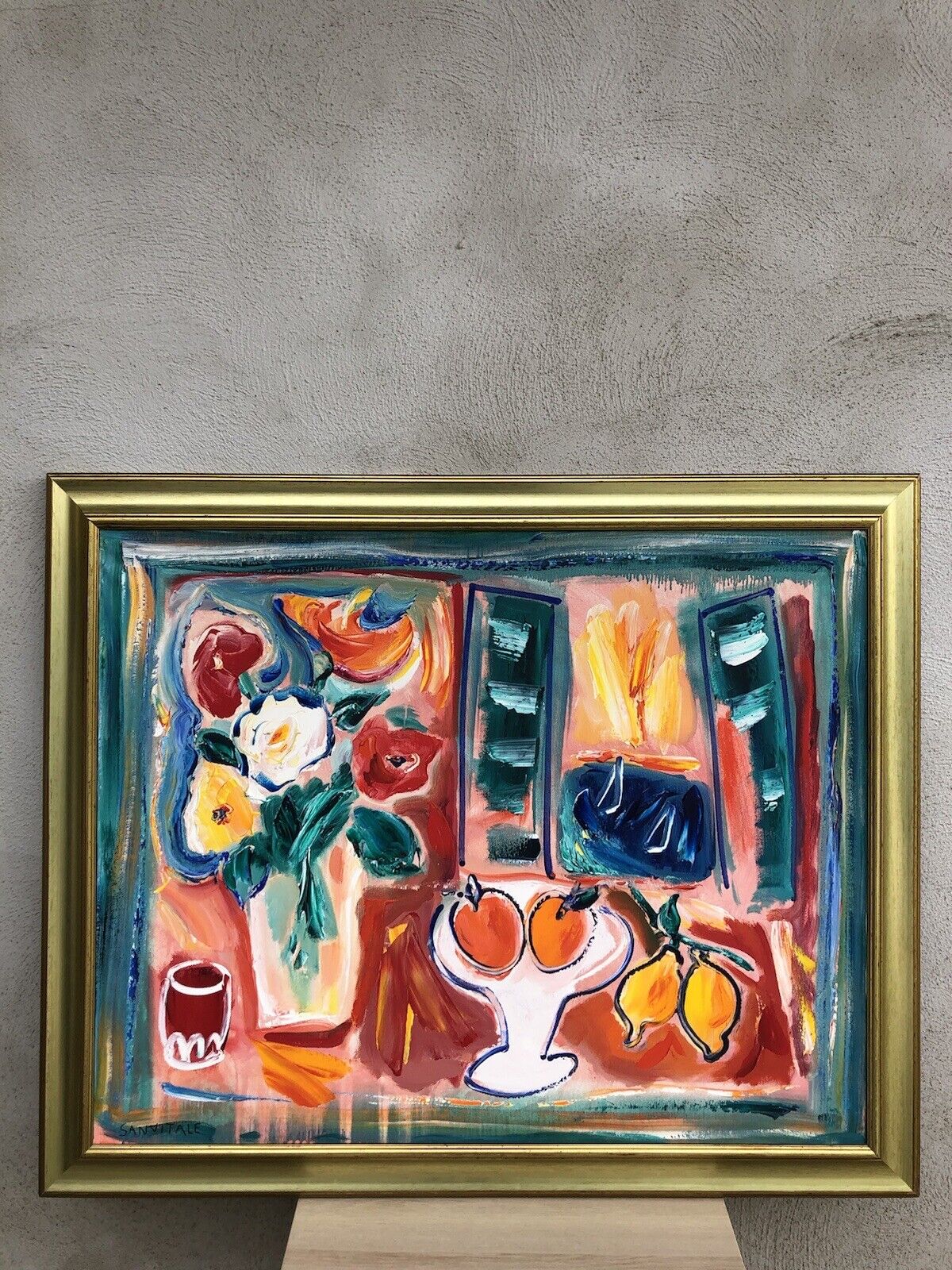 Quadro vintage -Natura Morta- dipinto a olio su tela