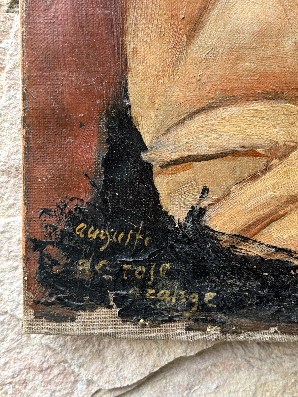Quadro -Figura Di Donna- Augusto Orange De Rose dipinto a olio su tela