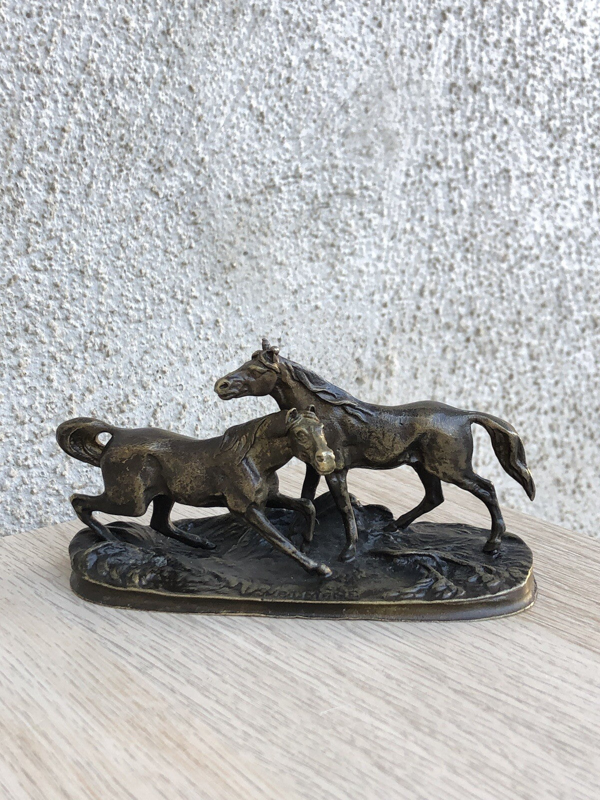 Scultura Vintage Francese -Cavalli- In Bronzo P.J.Méne