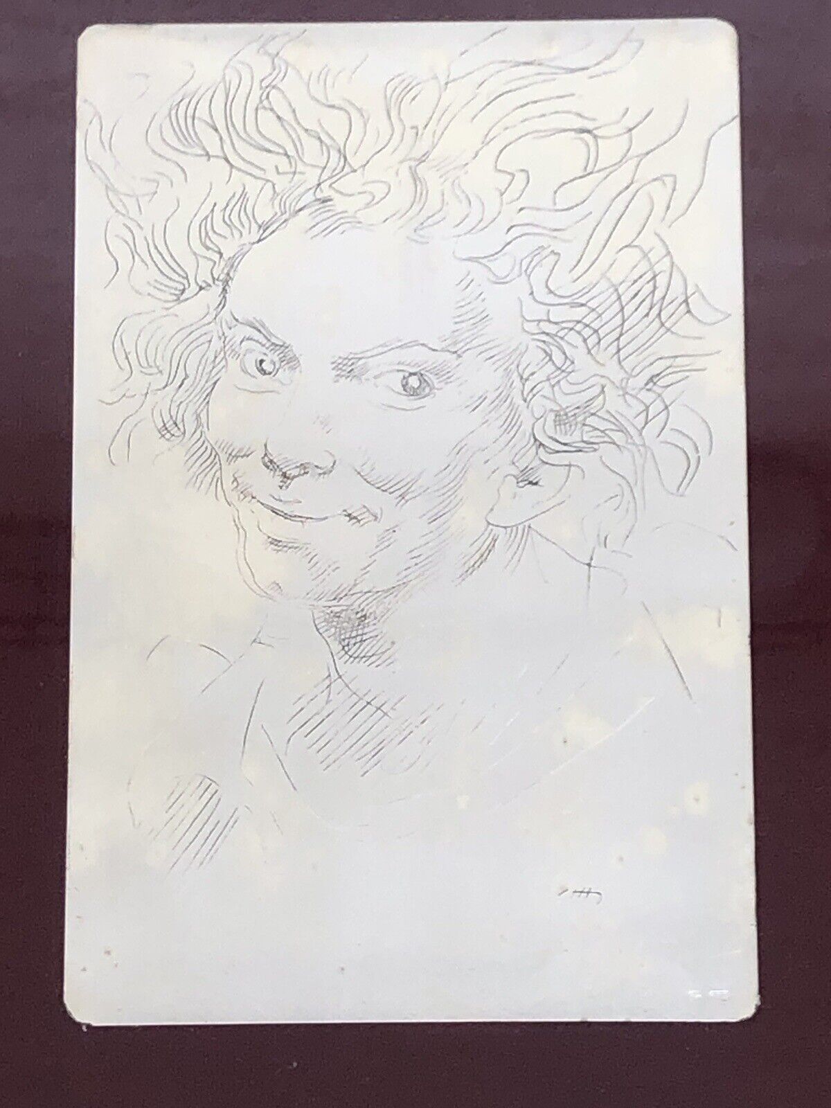 Quadro Vintage, Incisione Serigrafia Su Lastra In Argento 925 Pietro Annigoni