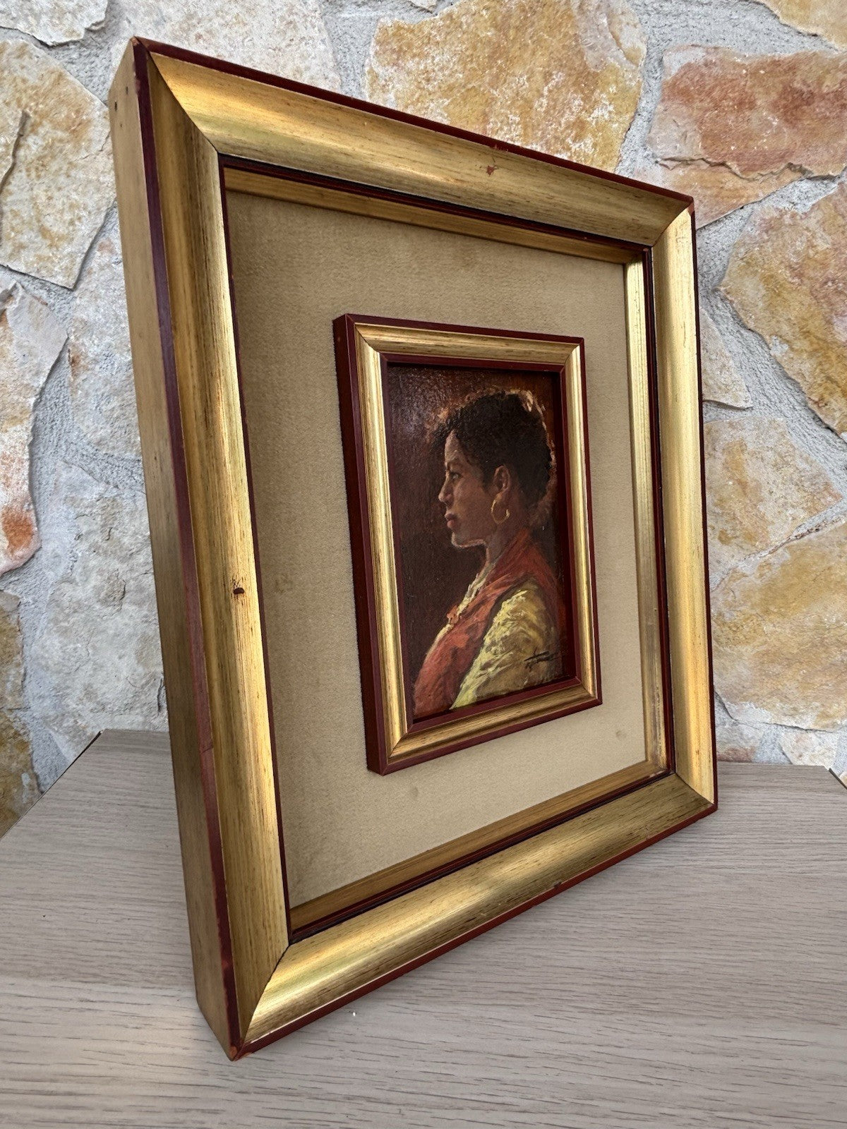 Quadro -Profilo Di Donna- Francesco Tammaro dipinto a olio su tavoletta