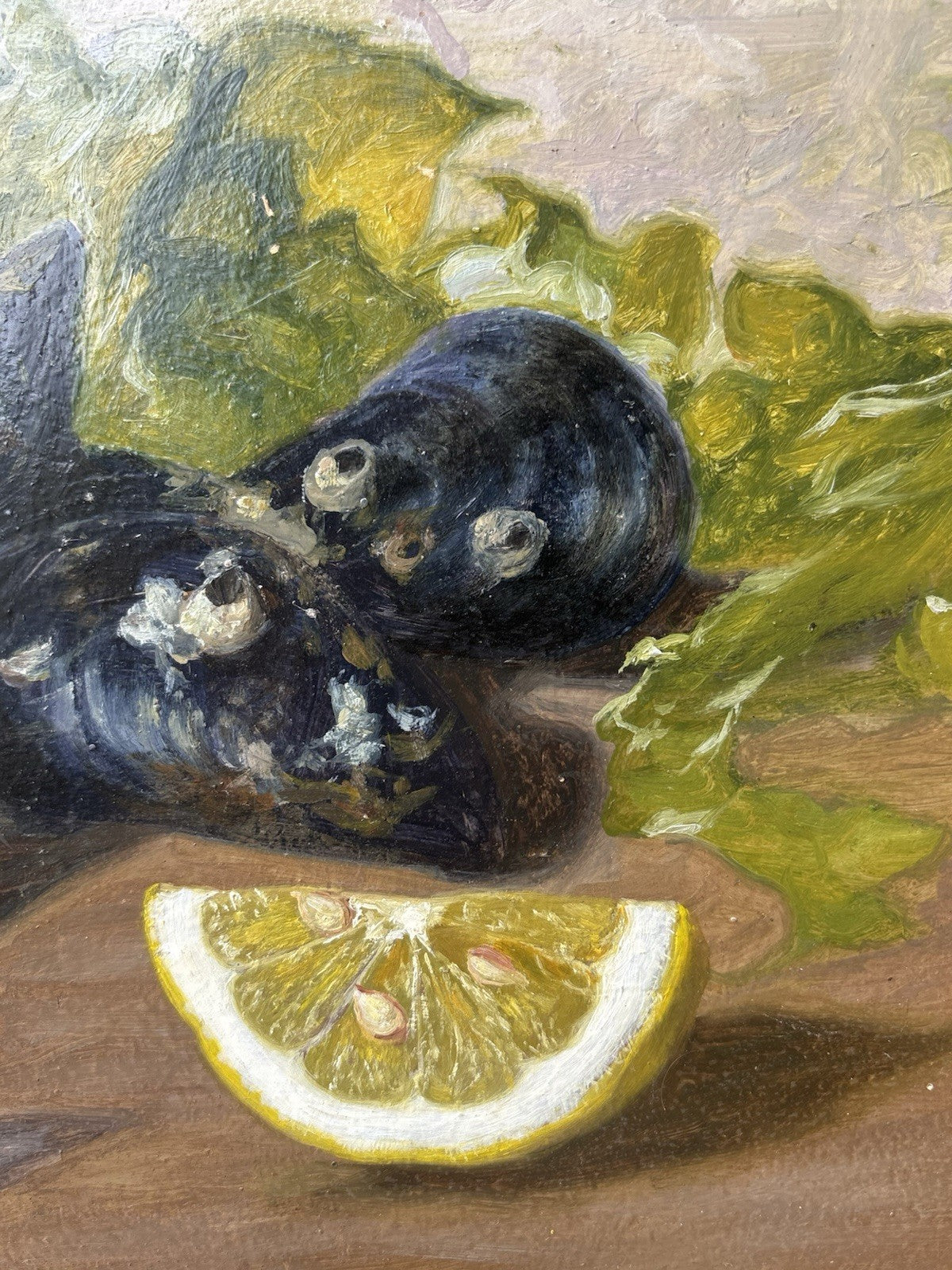 Quadro -Cozze- Gennaro Bottiglieri- dipinto a olio