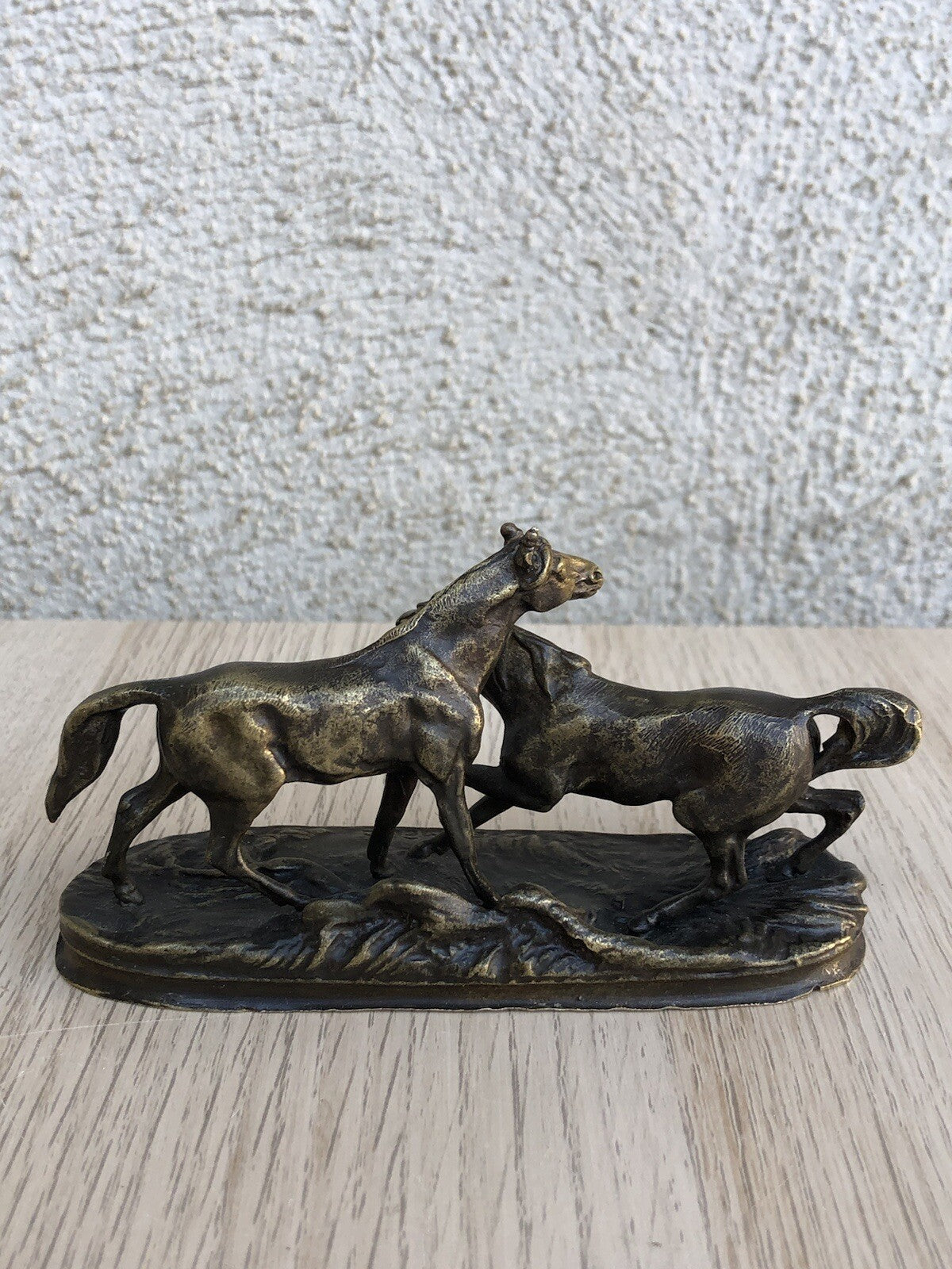 Scultura Vintage Francese -Cavalli- In Bronzo P.J.Méne