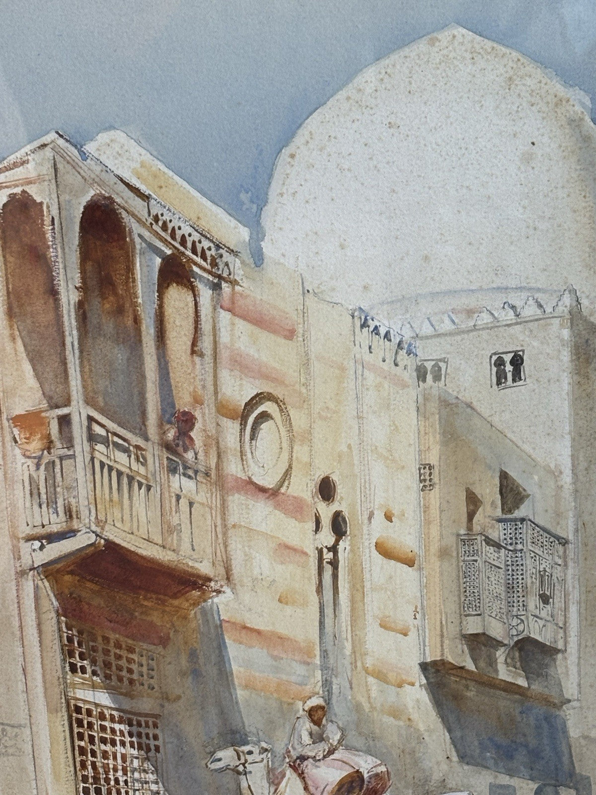 Quadro antico -Il Cairo- Henry Simpson realizzato ad acquerello su carta
