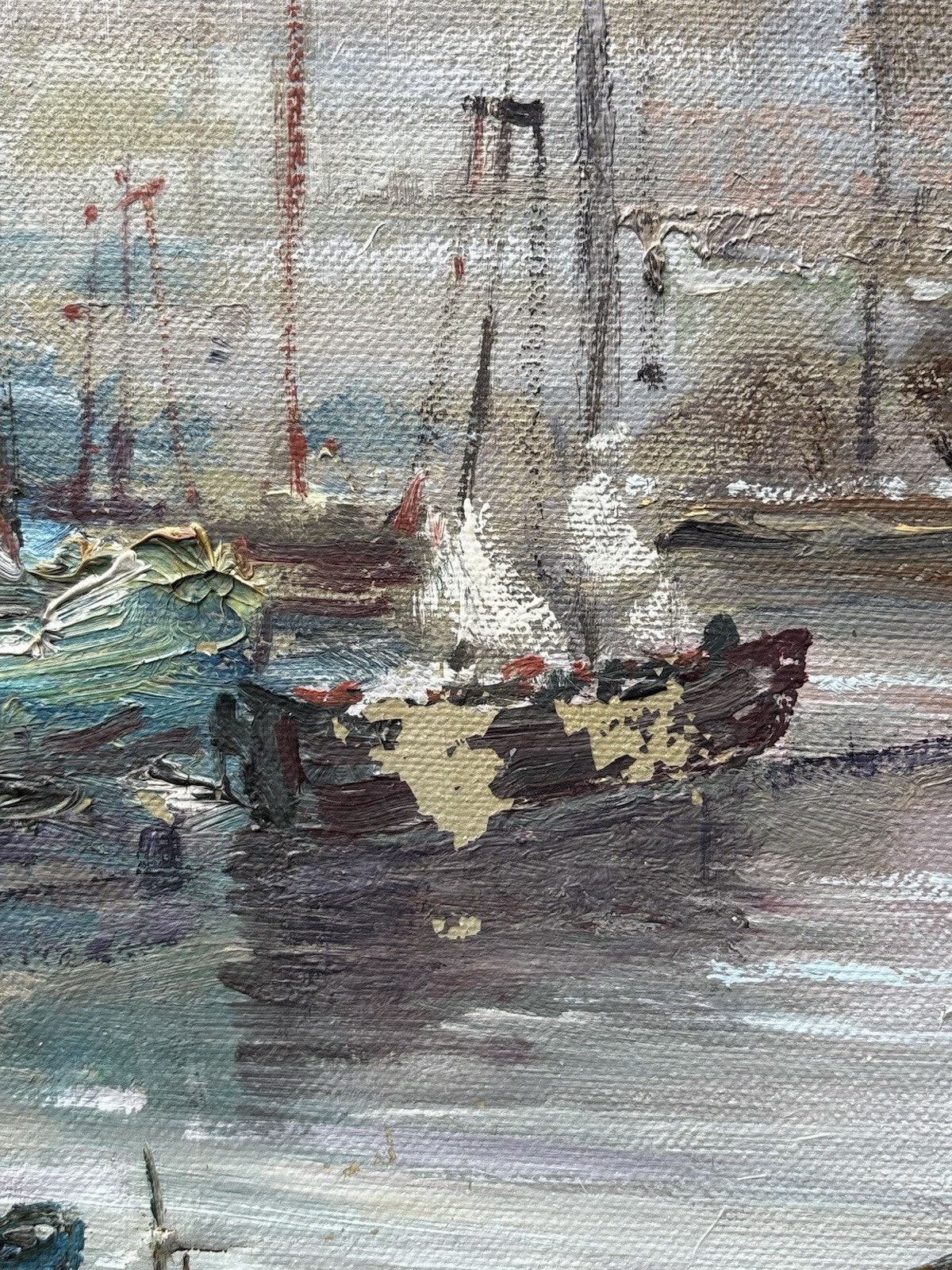 Quadro -Marina Di Mergellina- Eugenio Magno- dipinto a olio su tela