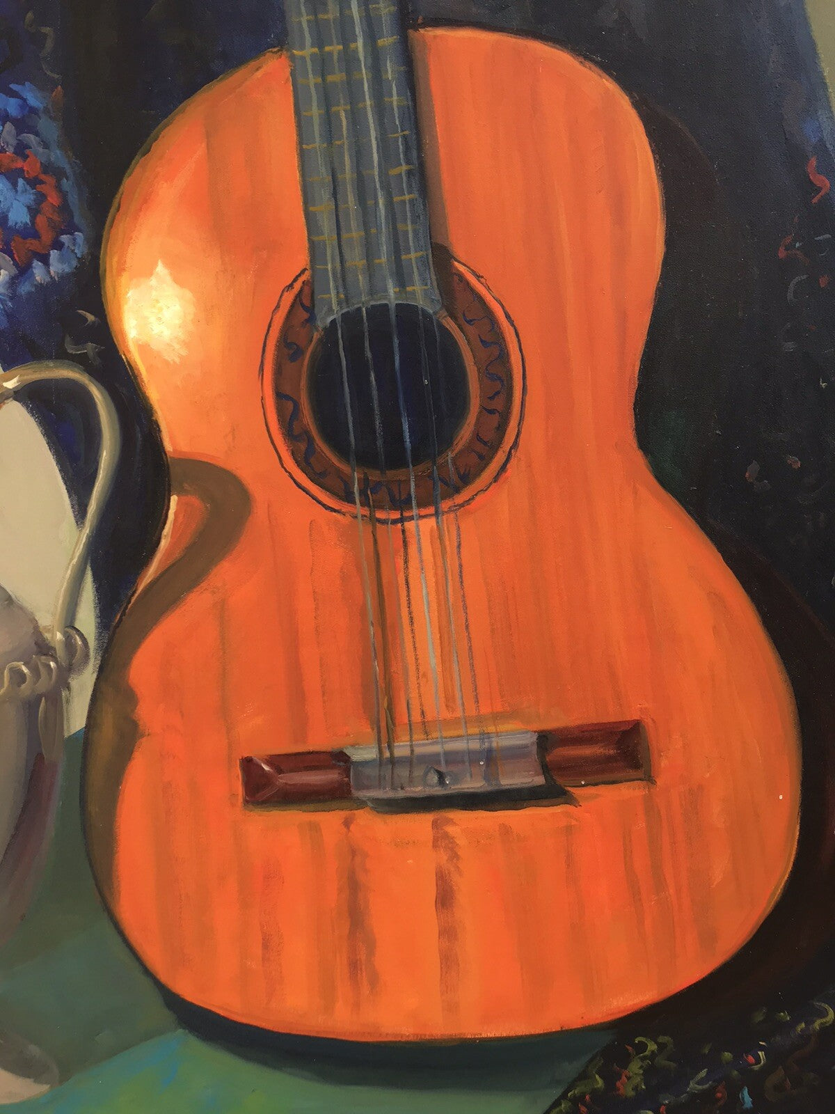 GRANDE QUADRO -CHITARRA-DIPINTO A OLIO SU TELA 80x100
