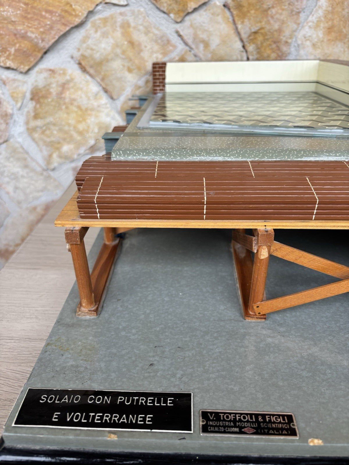 Modello Didattico Architettonico Vintage In Legno. Toffoli E Figli