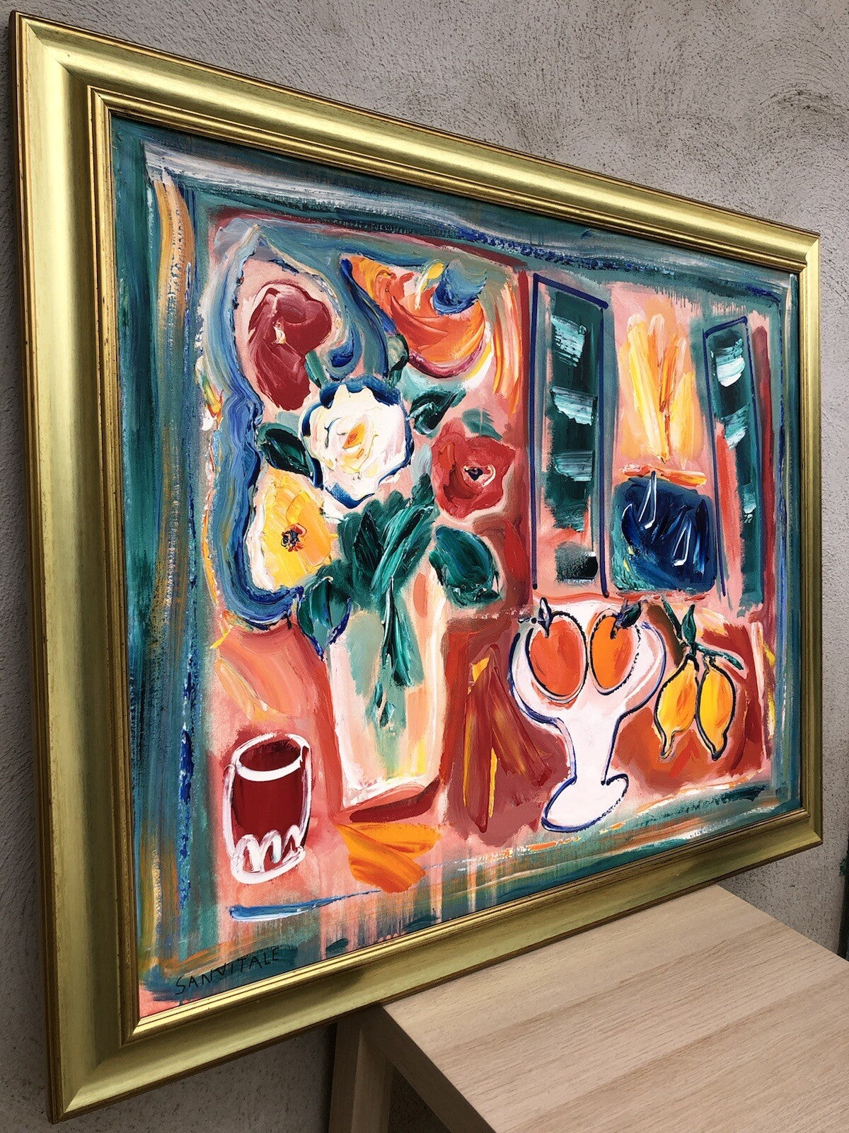 Quadro vintage -Natura Morta- dipinto a olio su tela