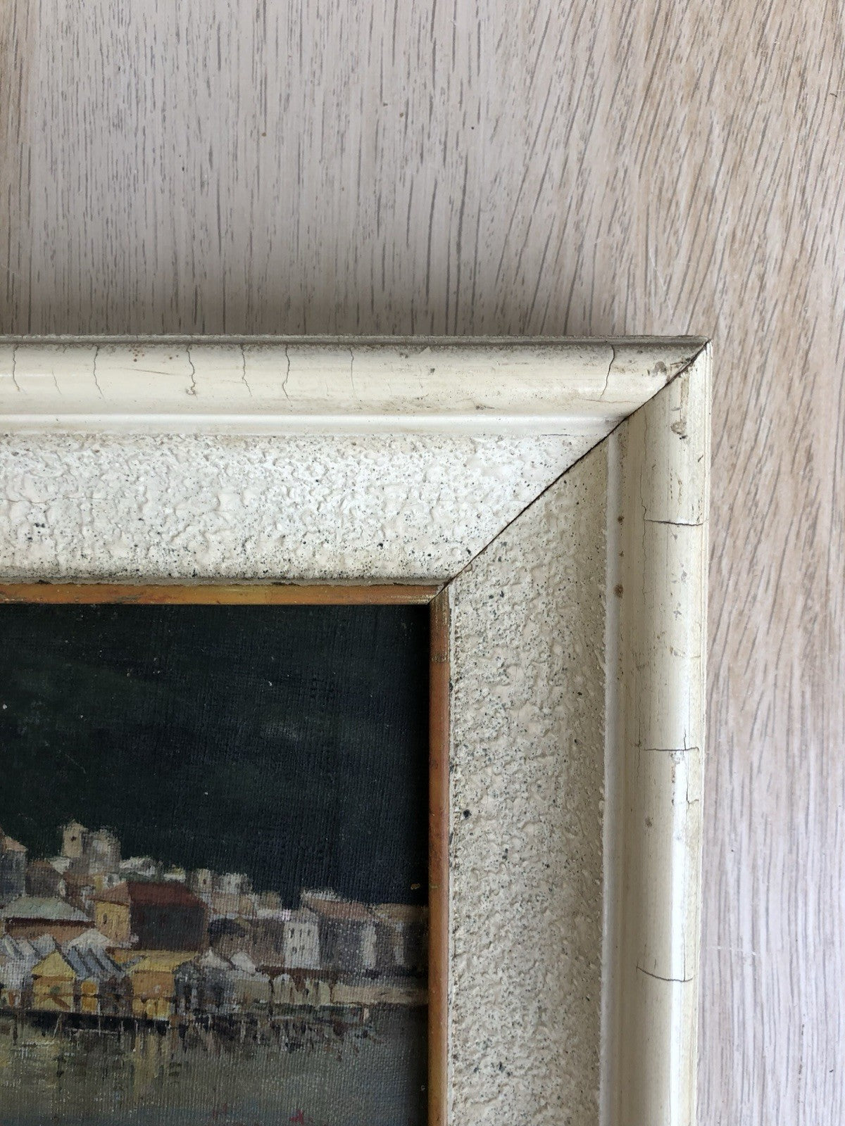 Quadro antico -Lungomare- dipinto a olio su tela