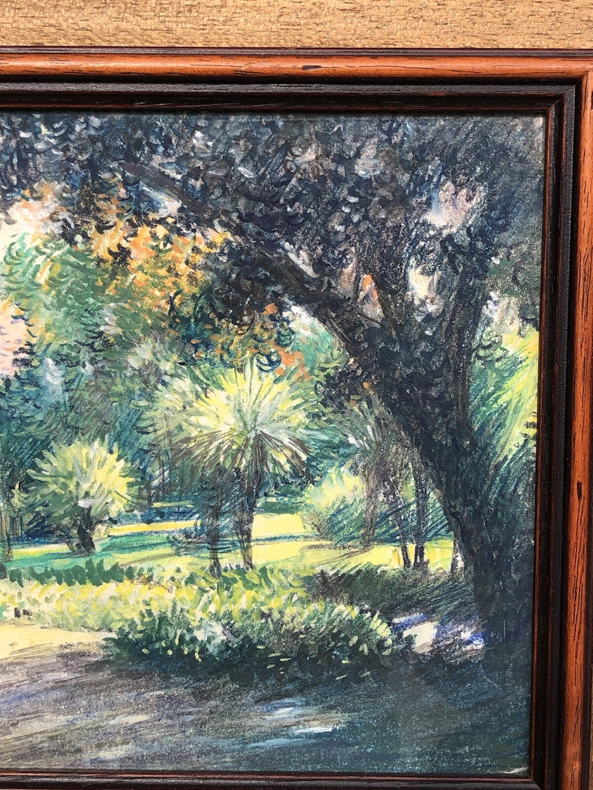 Quadro vintage -Boschetto- tecnica mista su carta