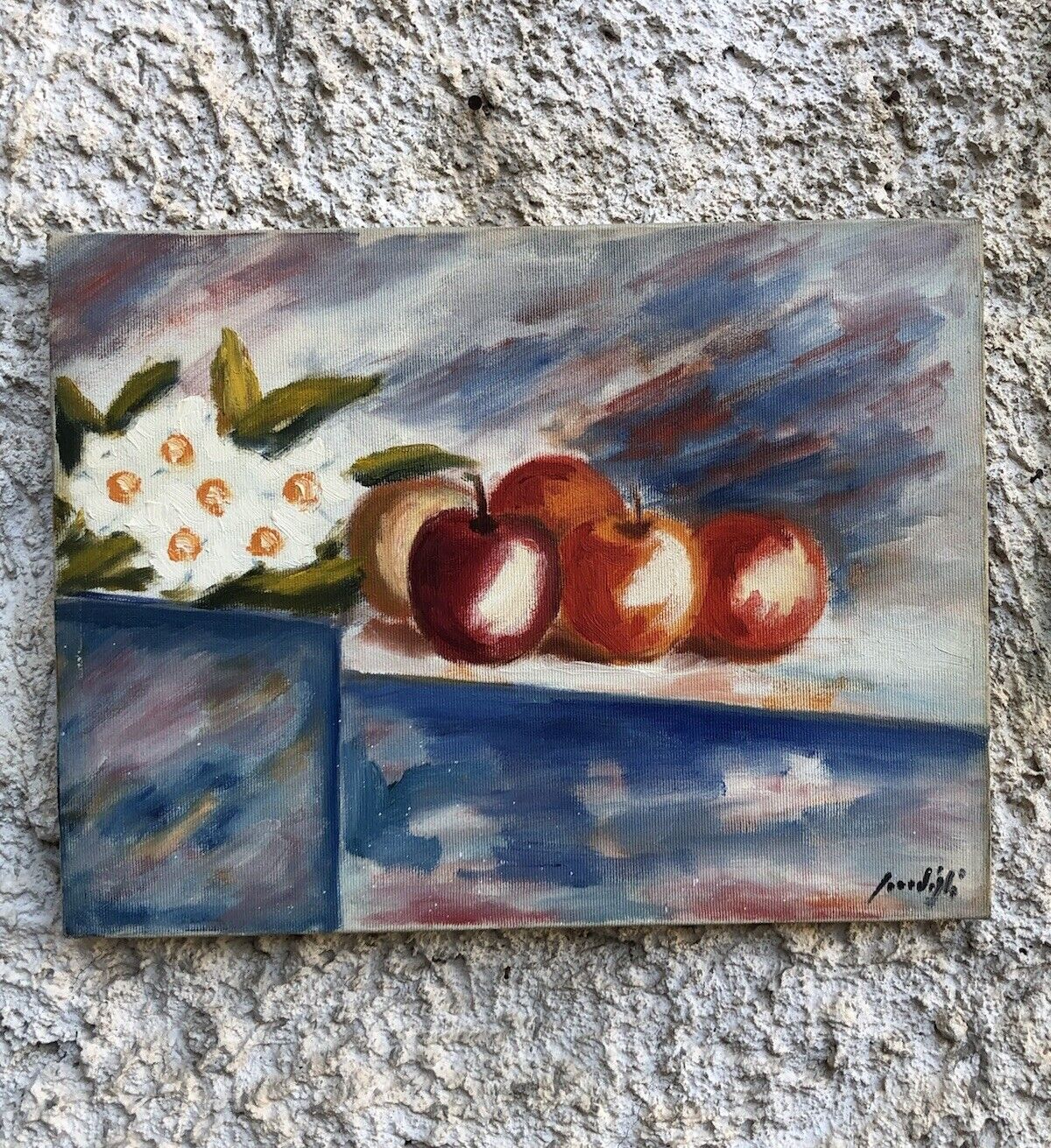 Quadro vintage -Natura Morta- dipinto a olio su tela