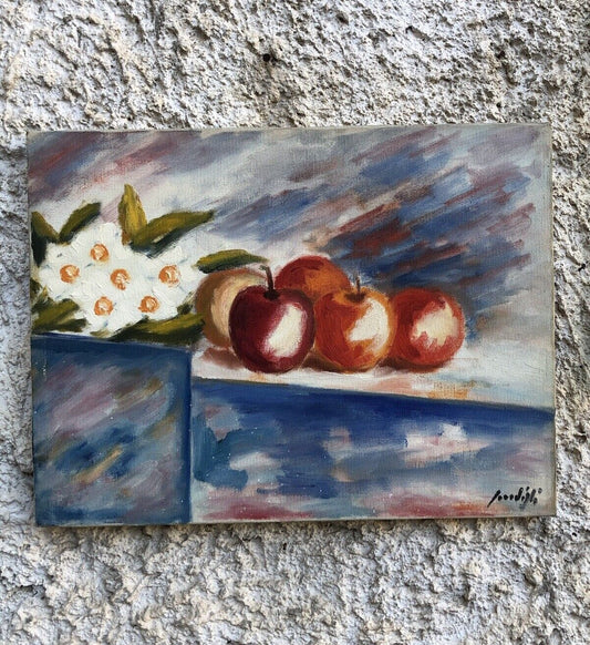 Quadro vintage -Natura Morta- dipinto a olio su tela
