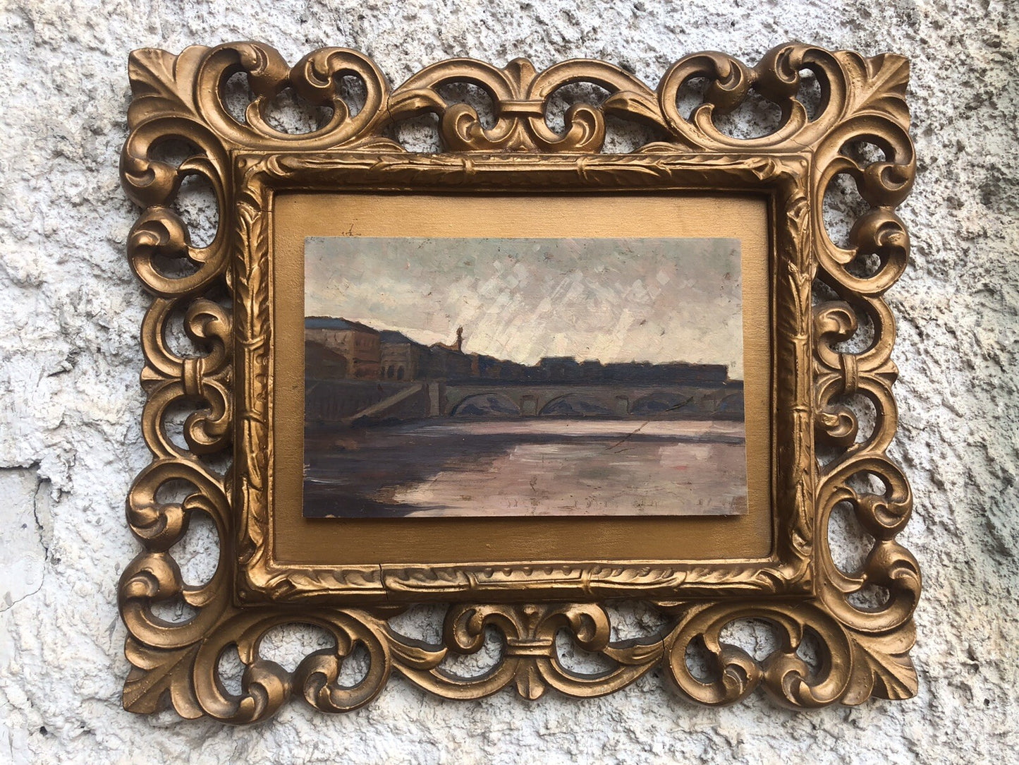 QUADRO VINTAGE DIPINTO A OLIO SU TAVOLA