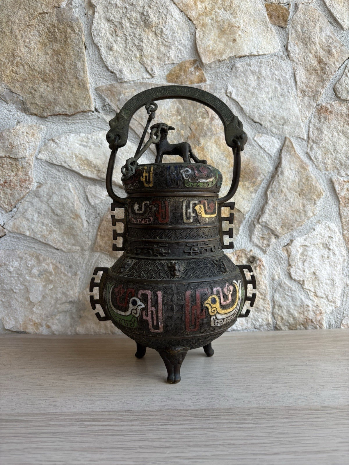 Vaso Contenitore Orientale Cinese In Bronzo