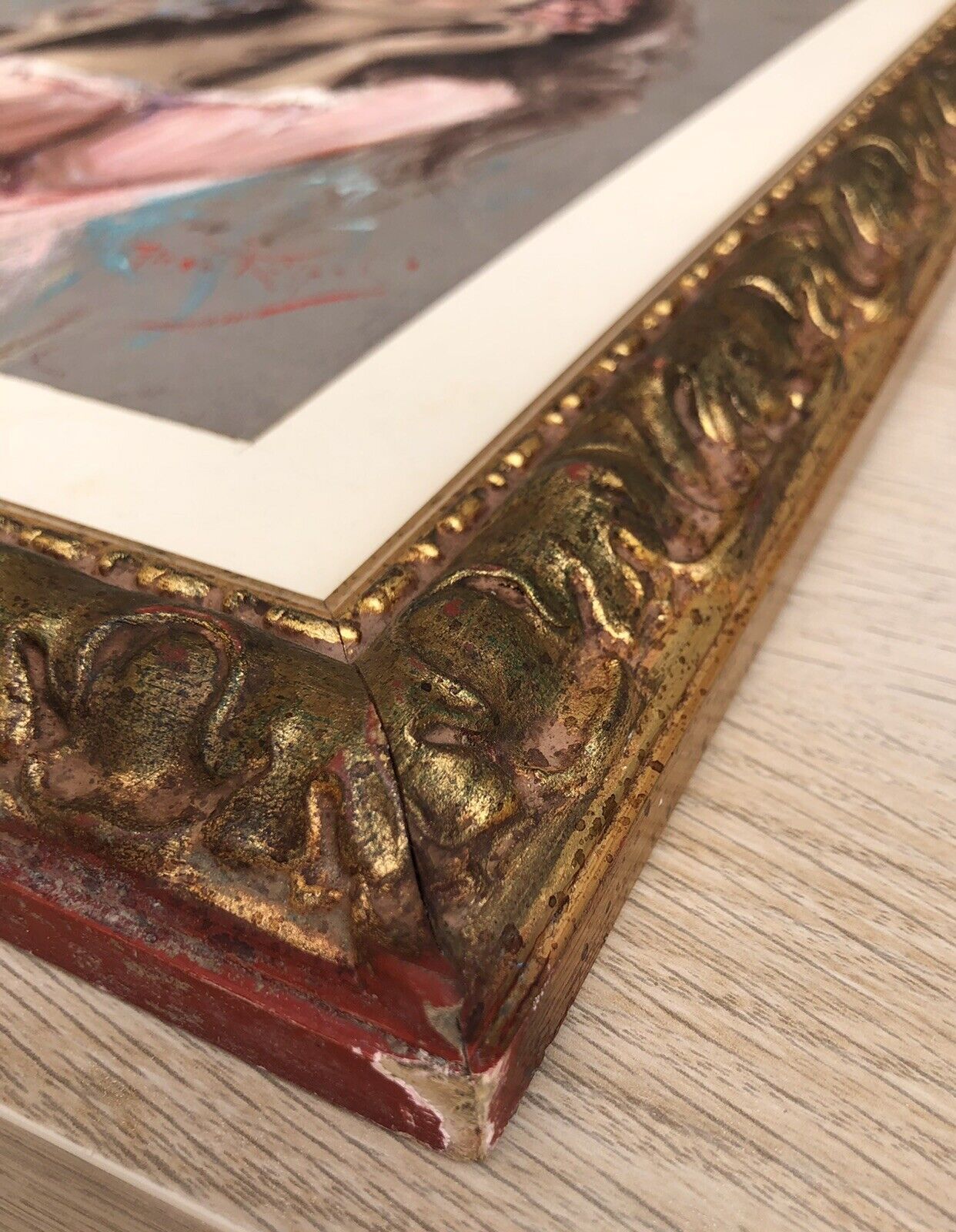 Quadro vintage -Fanciulla tra i fiori-dipinto a olio su tavola