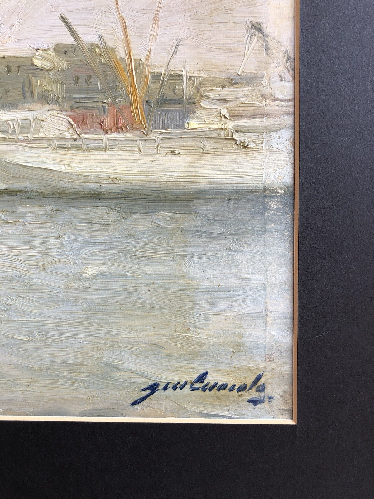 Quadro -Porto Con Barche- Gennaro Cuocolo dipinto a olio