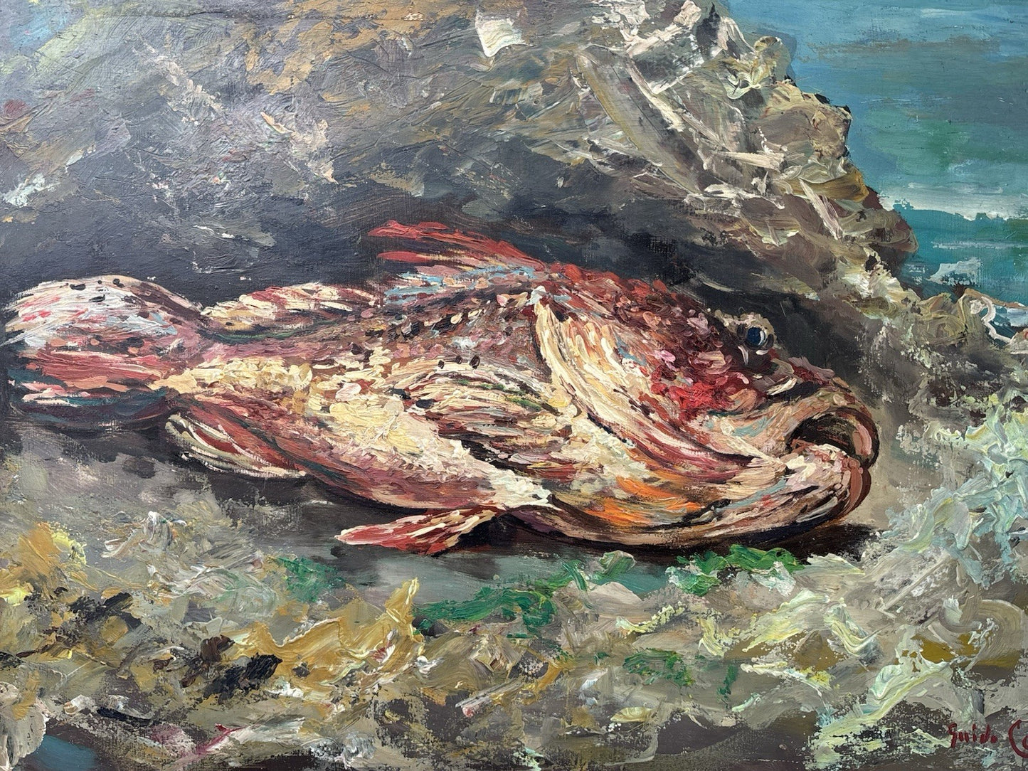 Quadro -Scorfano Rosso- Guido Casciaro dipinto a olio