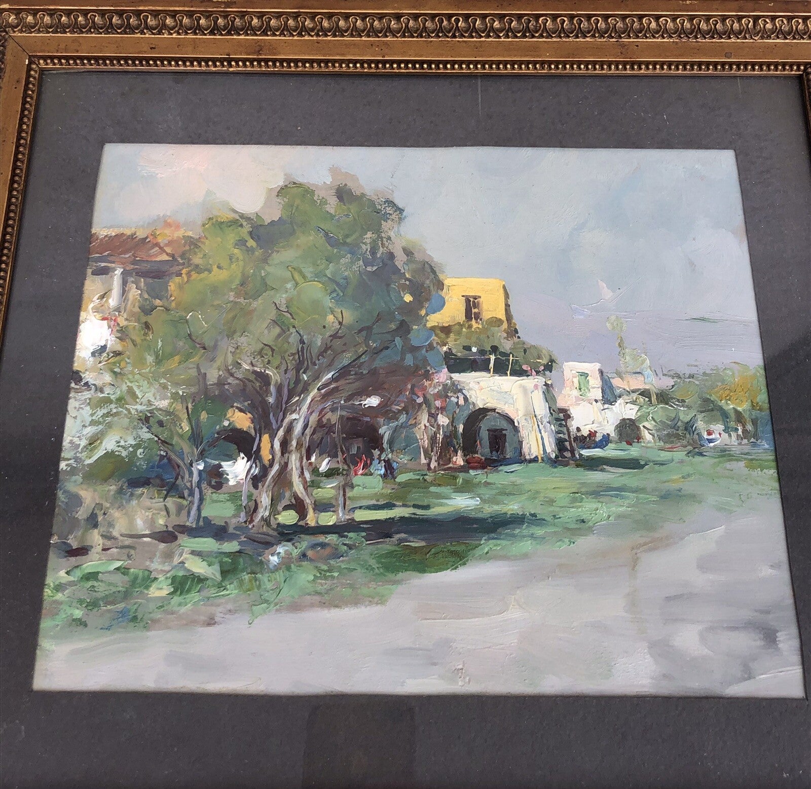 Quadro vintage -Paesaggio- dipinto a olio su tavoletta