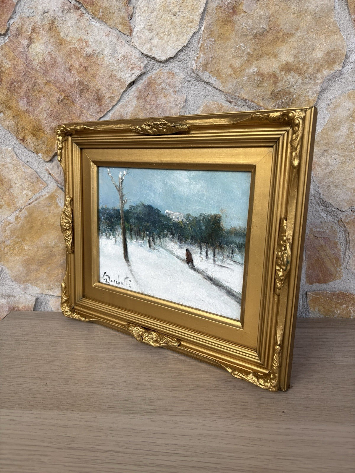 Quadro -Paesaggio Innevato- Gaetano Bocchetti dipinto a olio
