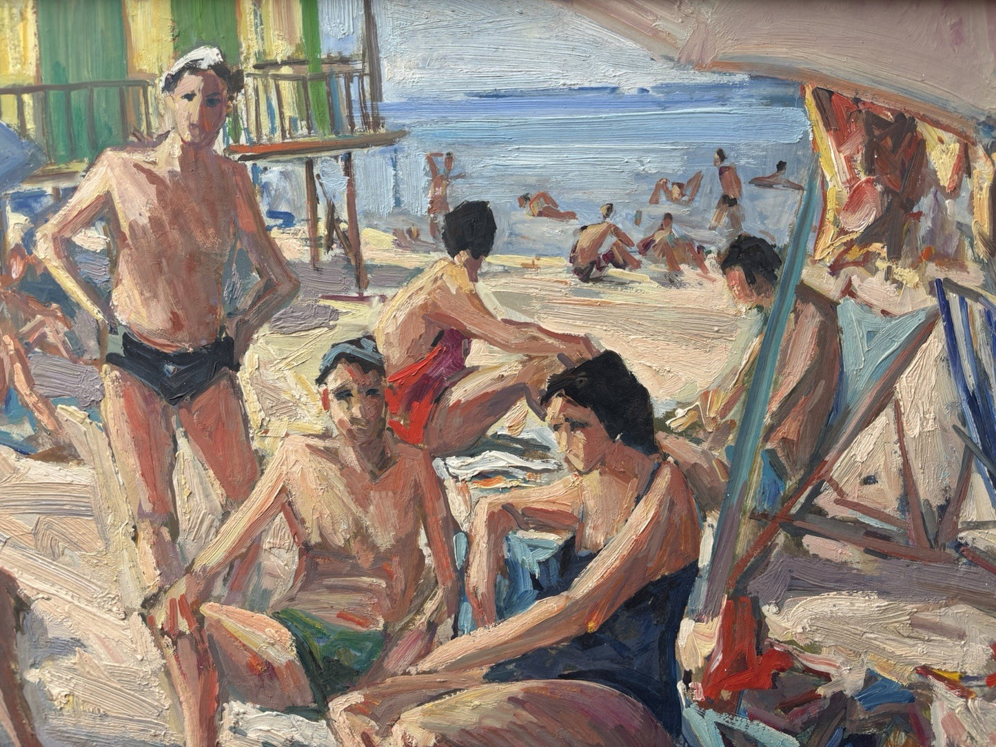 Quadro -Bagnanti- Armando De Lauzieres dipinto a olio
