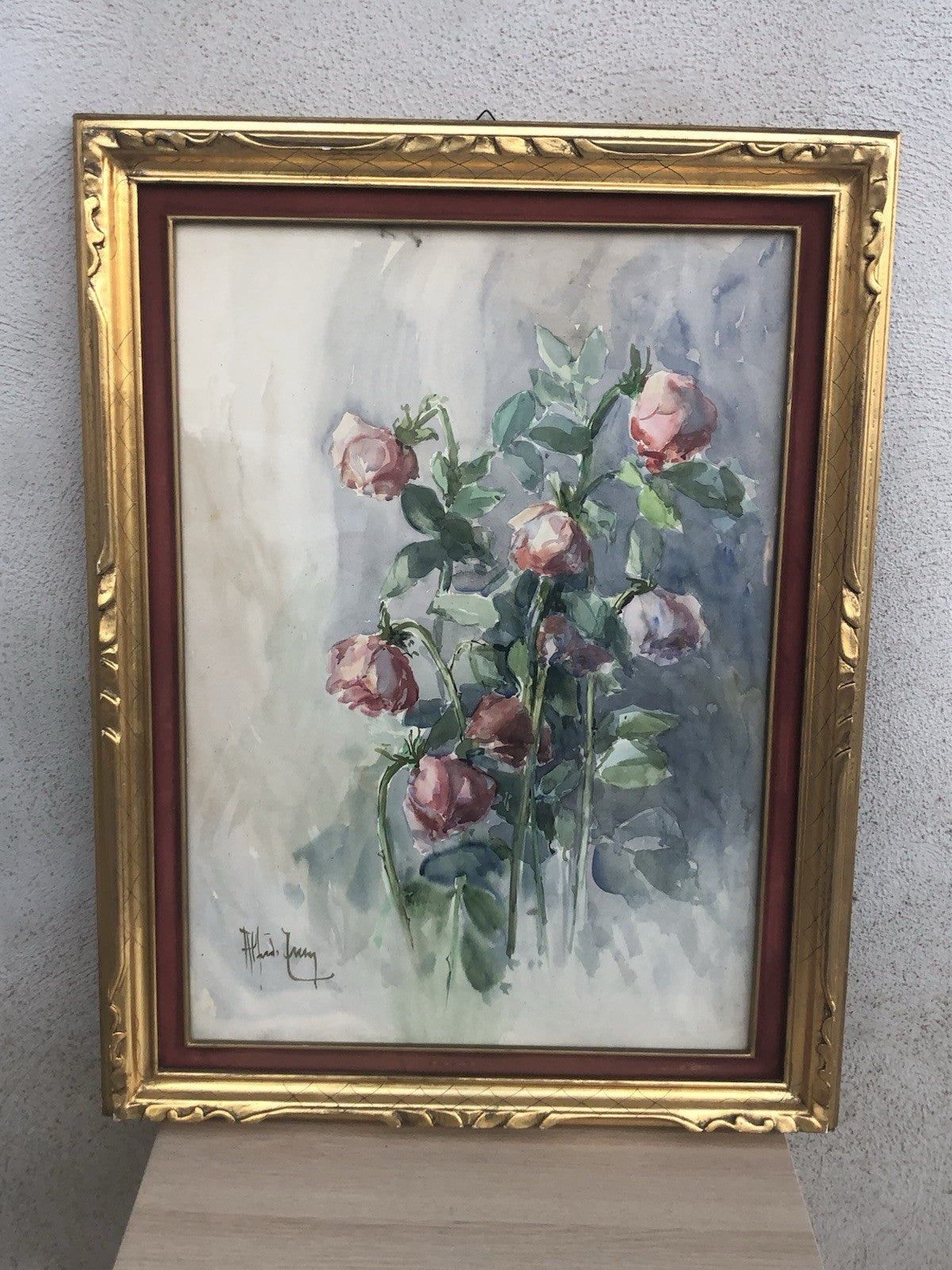 Quadro -Rose Appassite- Antonello Zecca dipinto ad acquerello
