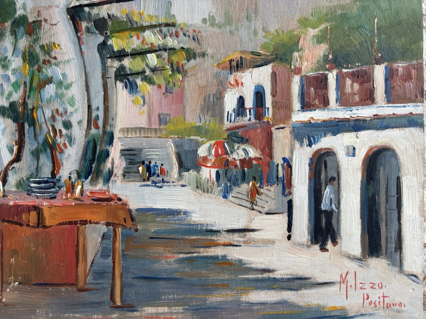 Quadro -Positano- Maria Izzo dipinto a olio su tavoletta