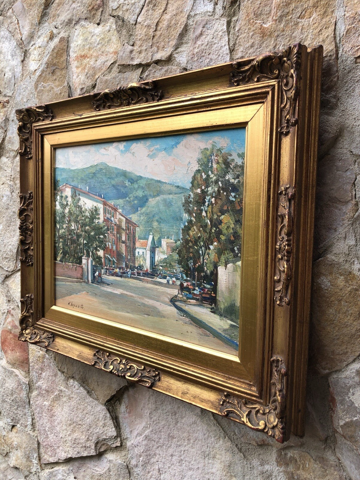 Quadro -Paesaggio Con Strada- dipinto a olio