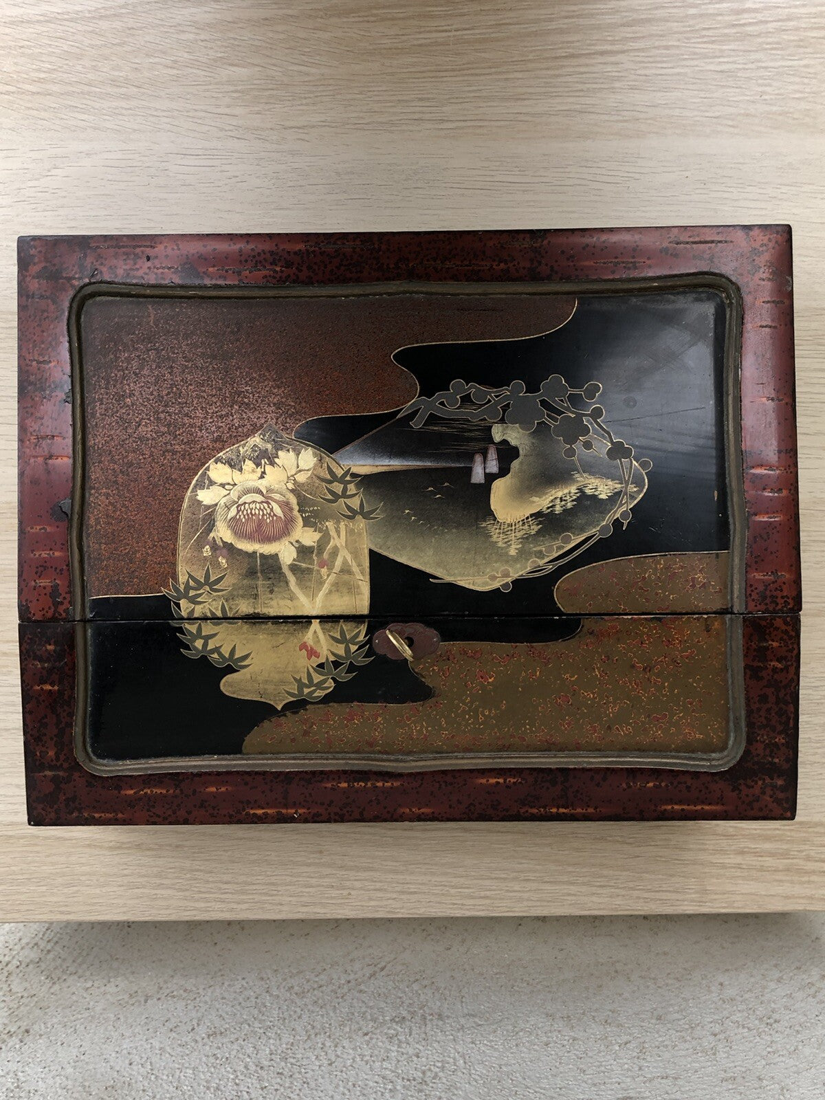 Scrittoio Cinese In Legno Laccato Vintage