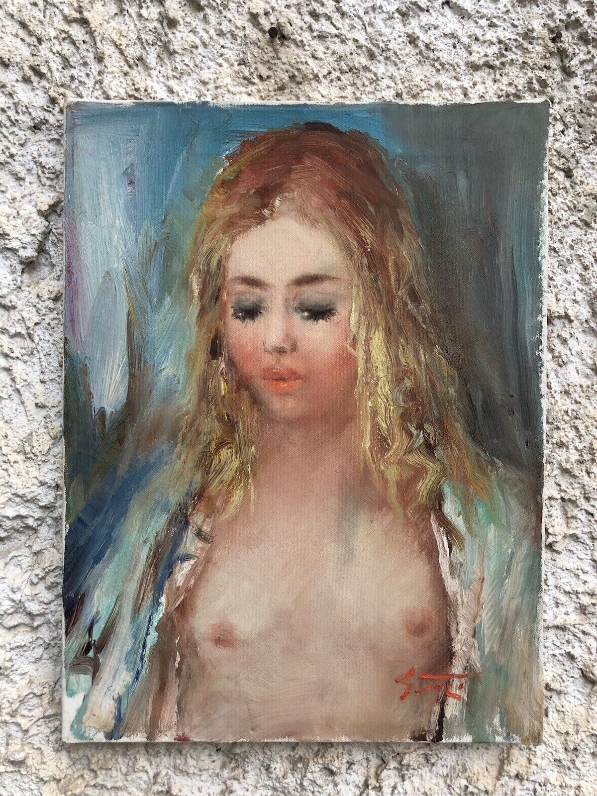 Quadro vintage -Nudo- dipinto a olio su tela Gino Tili 1920-2005