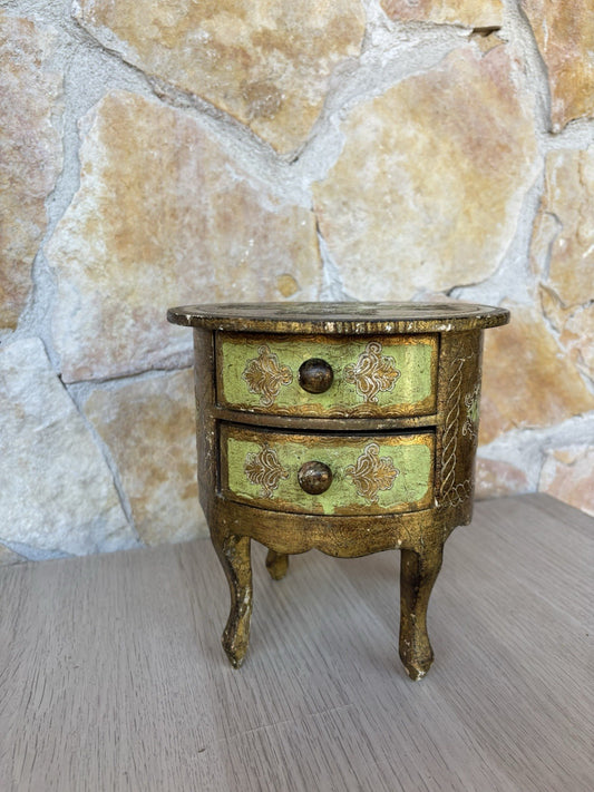 Scatola Portagioie Vintage In Legno Stile Fiorentino