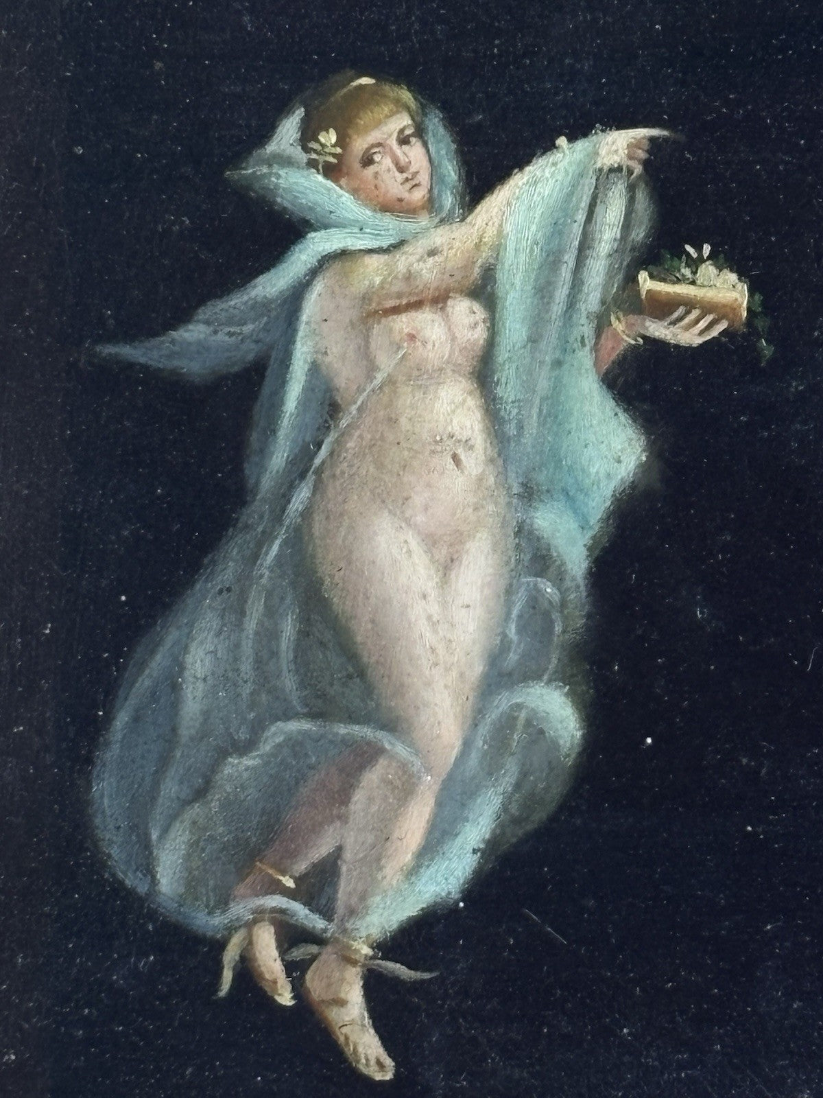 Quadro antico -Figure- stile pompeiano dipinto a olio