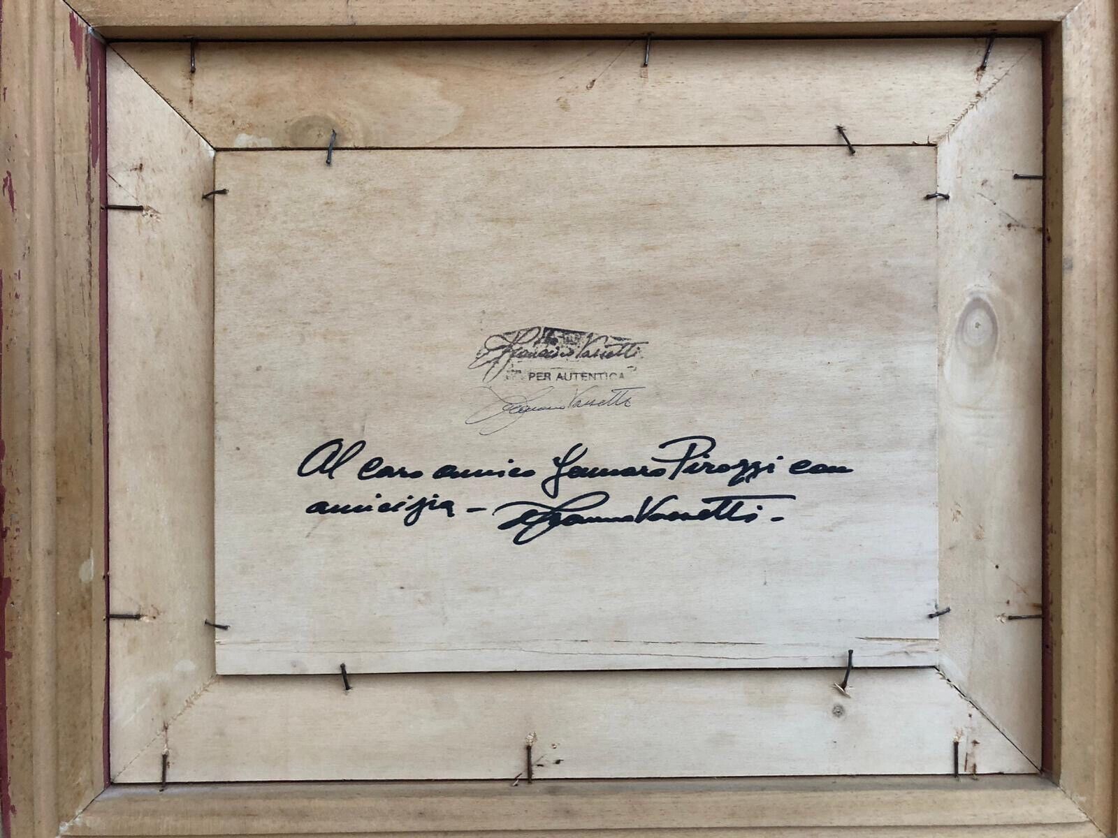 Quadro vintage -Marina Di Napoli- dipinto a olio su tavola
