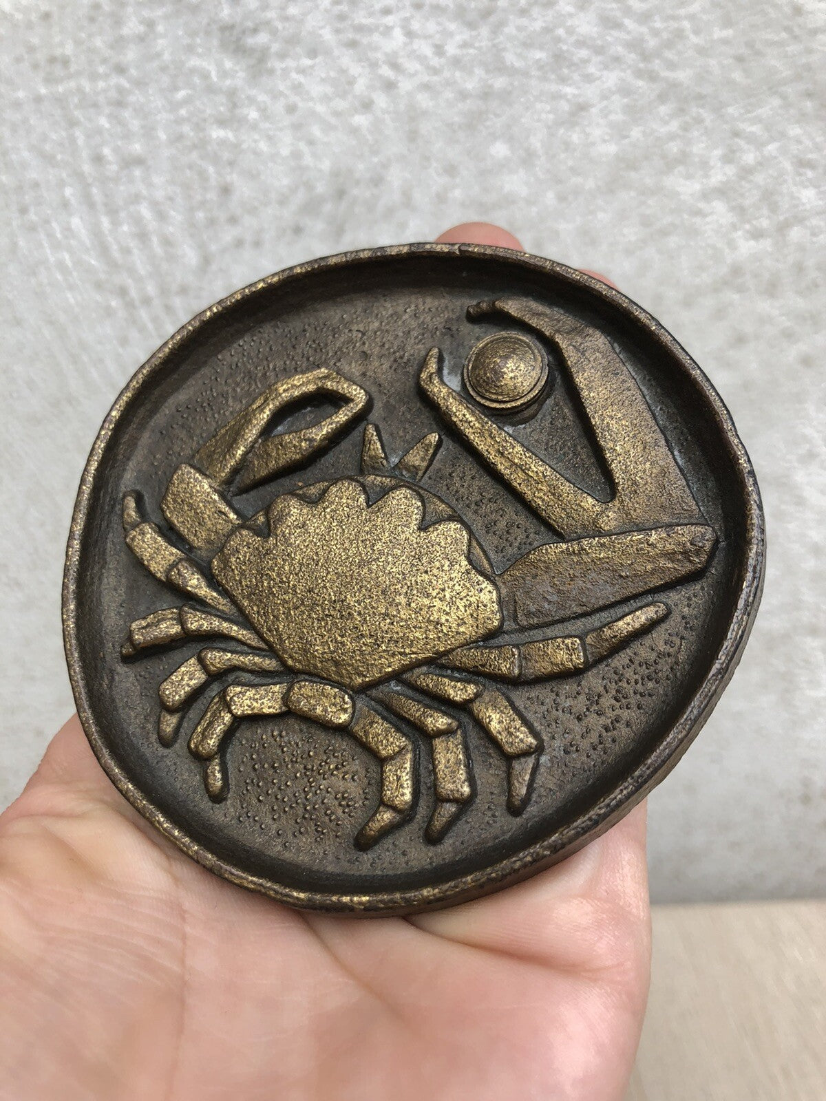 Fermacarte Soprammobile Granchio In Ottone